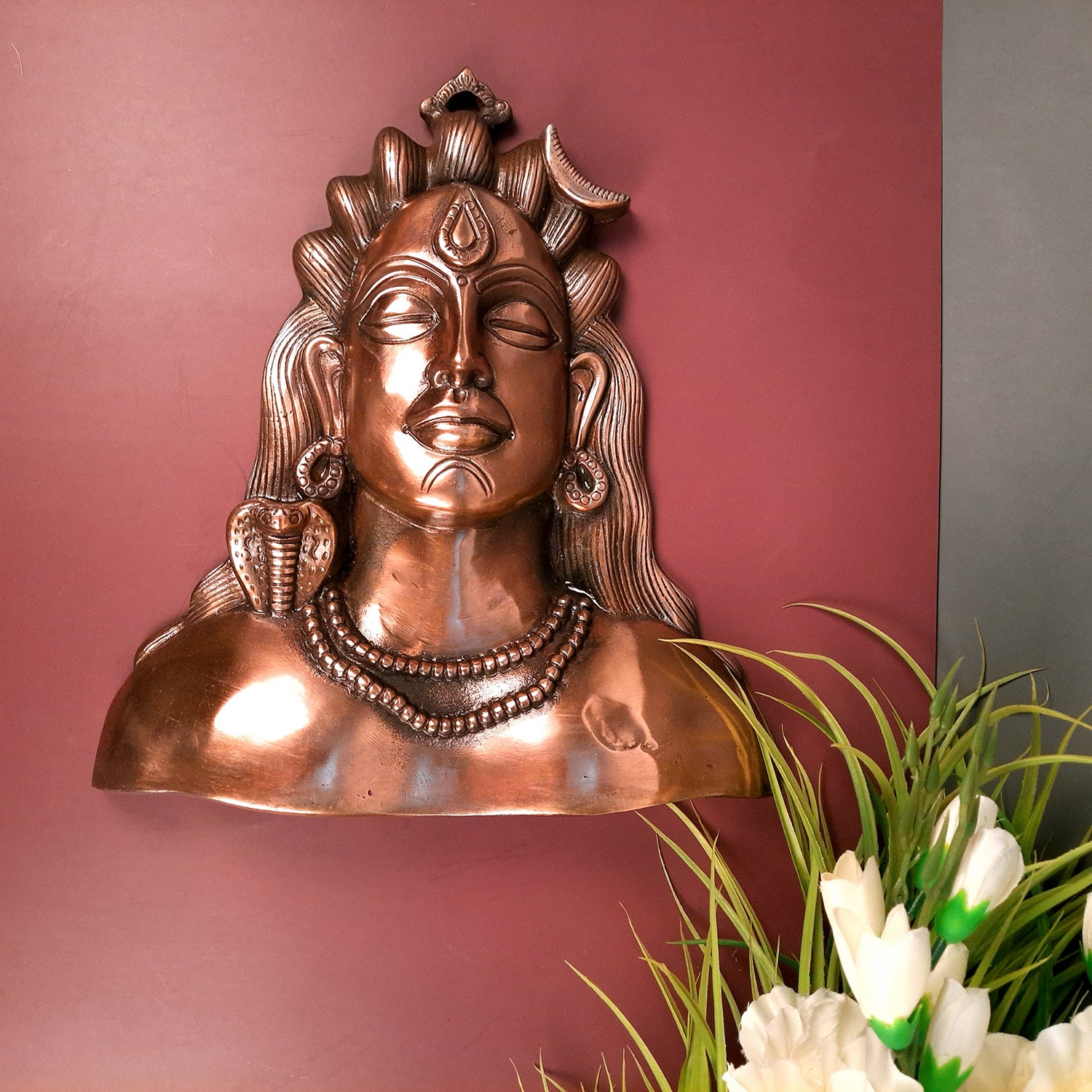 Adiyogi Shiva Wall Hanging | Shiv Wall Art - For Home, Living Room, Wall, Entrance Decor | Office Decor & Gifts - 12 Inch - Apkamart