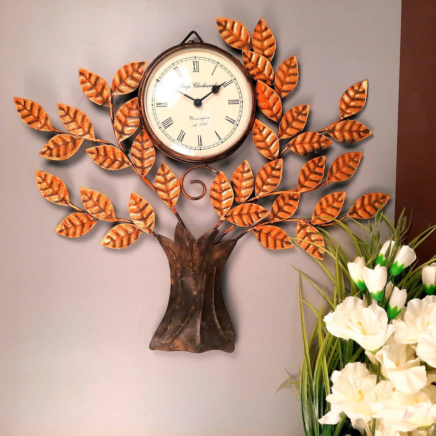 Tree Wall Hanging with In Built Clock | Deewar Ghadi - For Living Room, Bedroom, Hall, Office Decor & Gift  - Apkamart