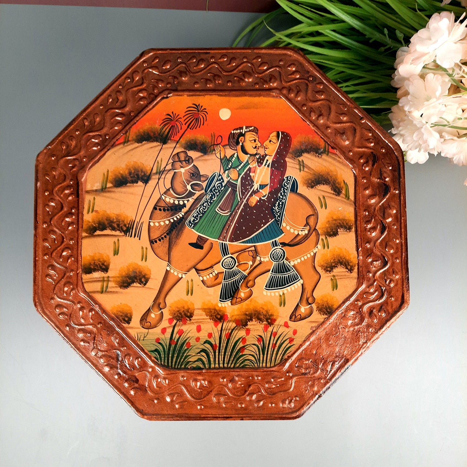 Wooden Chowki Bajot | Decorative Choki / Peeta - For Home, Puja, Living Room, Sitting, Sofa Corners Decor & Gifts - Apkamart