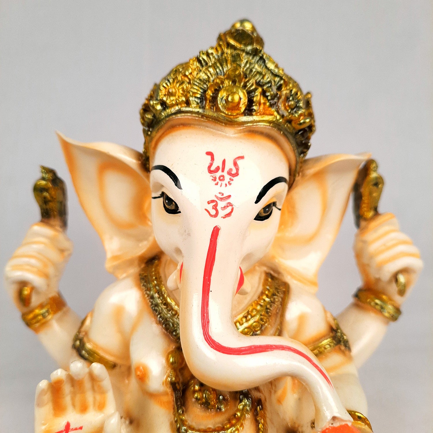 Ganesh Idol | Lord Ganesha Statue Murti - For Puja, Home & Entrance Living Room Decor & Gift - 7 Inch - Apkamart #Colour_Red
