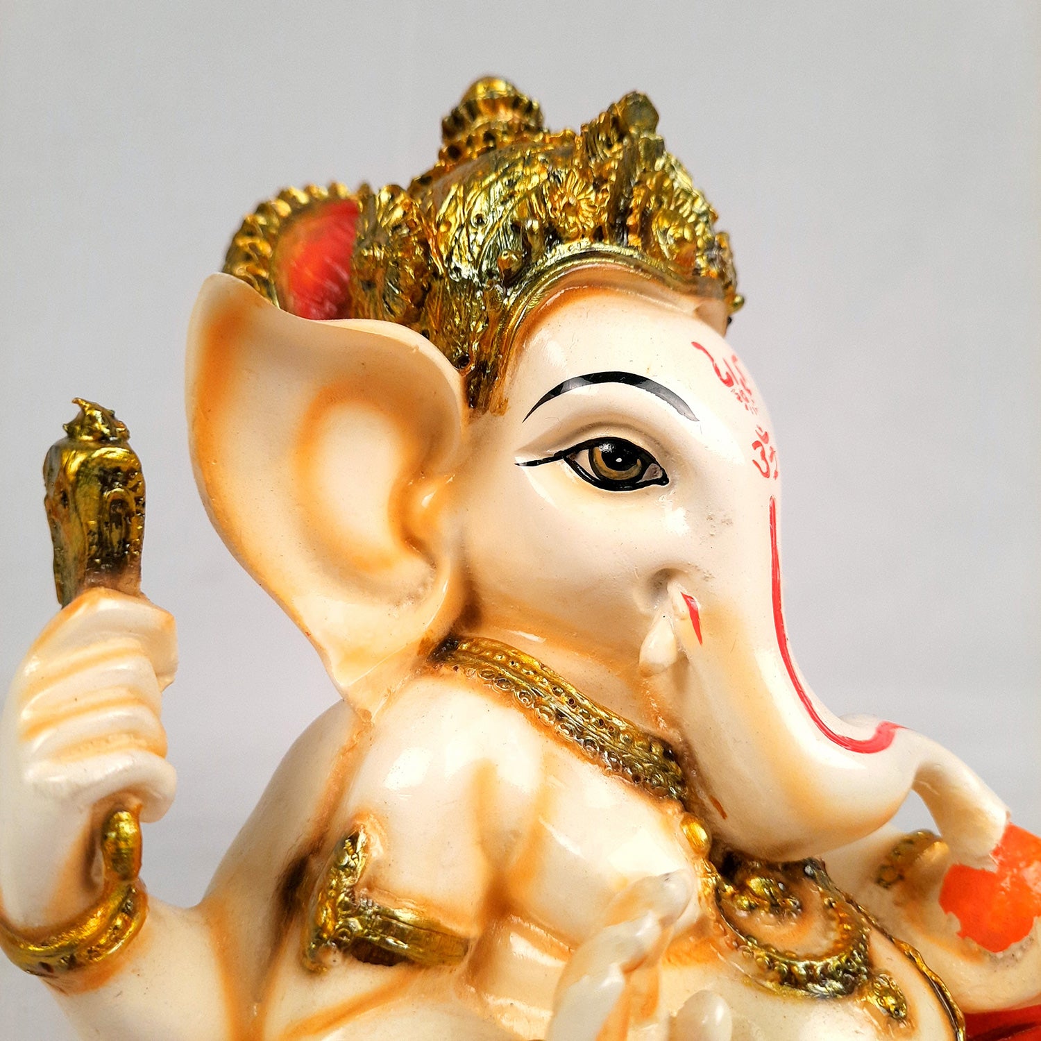 Ganesh Idol | Lord Ganesha Statue Murti - For Puja, Home & Entrance Living Room Decor & Gift - 7 Inch - Apkamart #Colour_Red