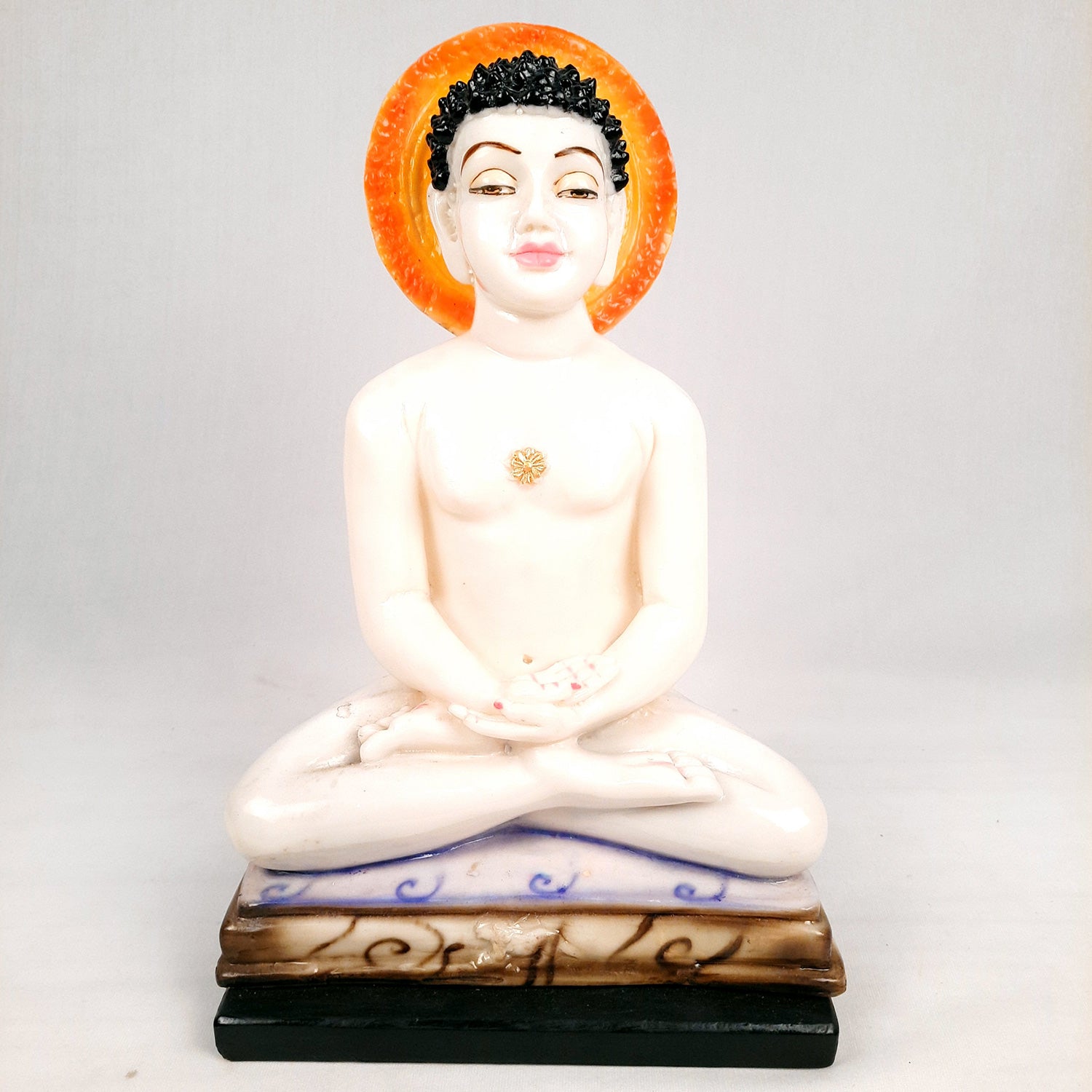 Mahaveer Ji Statue | Bhagwan Mahaveer Idol - for Home, Puja, Living Room, Entrance & Office Decor - 13 Inch - Apkamart