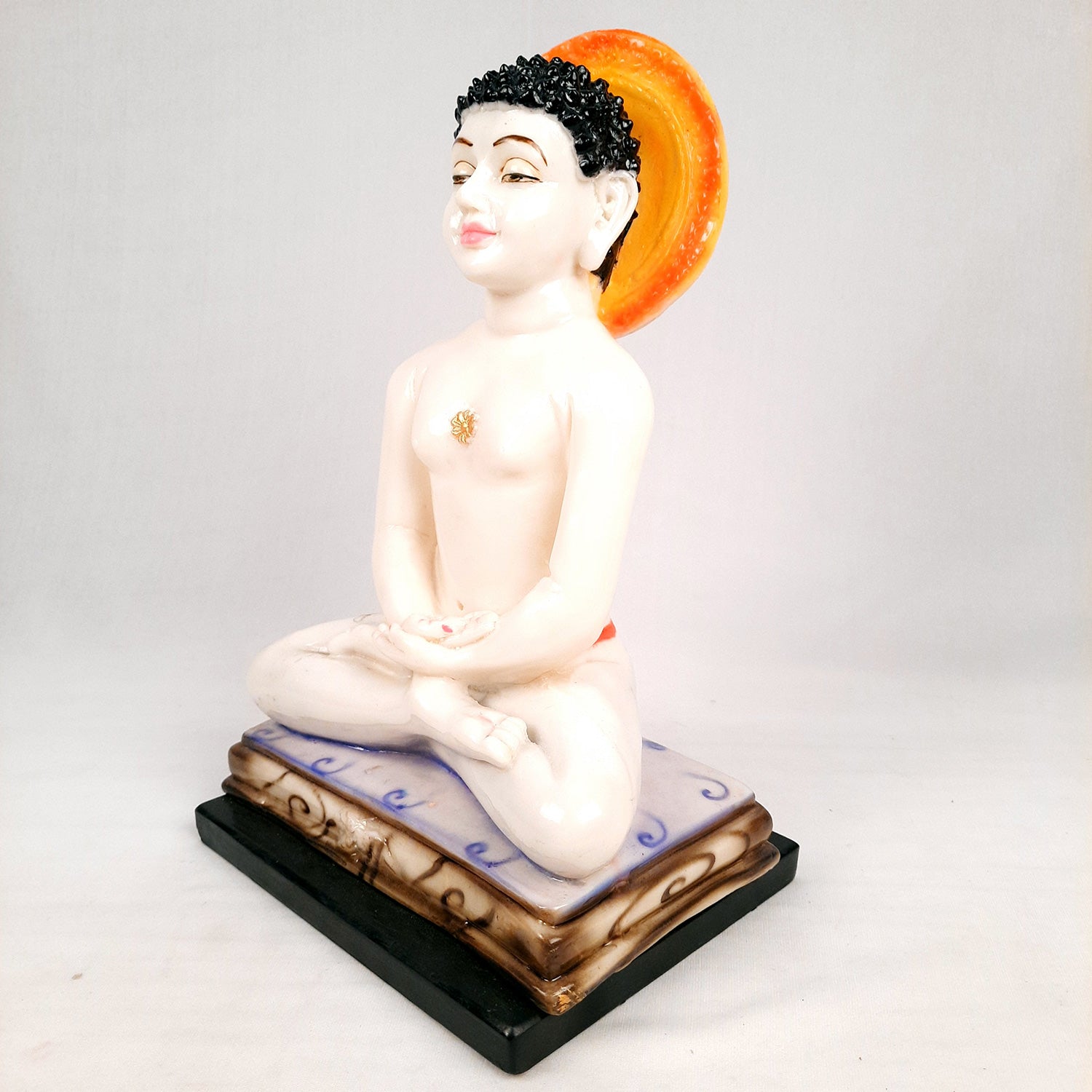 Mahaveer Ji Statue | Bhagwan Mahaveer Idol - for Home, Puja, Living Room, Entrance & Office Decor - 13 Inch - Apkamart