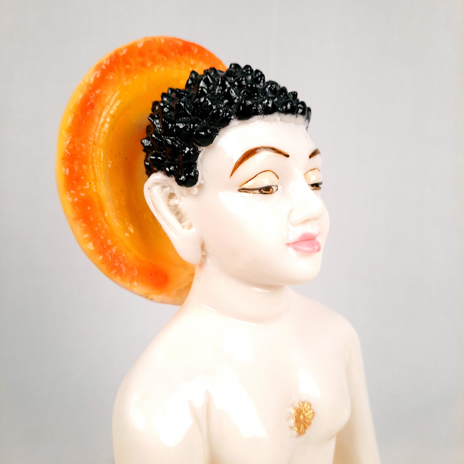 Mahaveer Ji Statue | Bhagwan Mahaveer Idol - for Home, Puja, Living Room, Entrance & Office Decor - 13 Inch - Apkamart