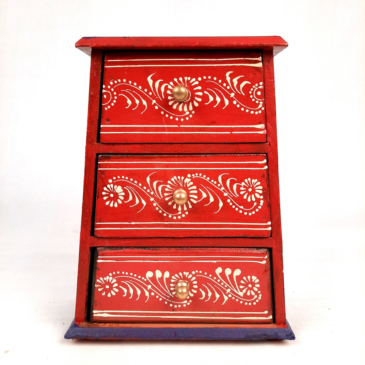 Jewellery Box | Decorative Wooden Jewelry Box - For Earring, Necklace & Gifts - 8 Inch - Apkamart