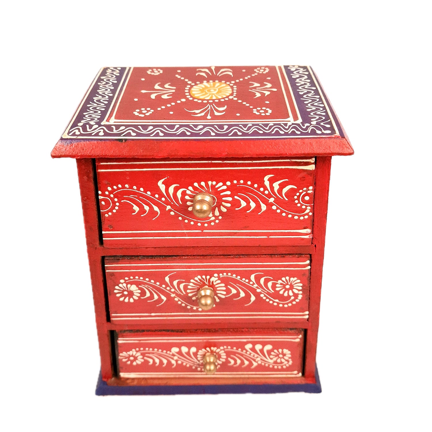Jewellery Box | Decorative Wooden Jewelry Box - For Earring, Necklace & Gifts - 8 Inch - Apkamart