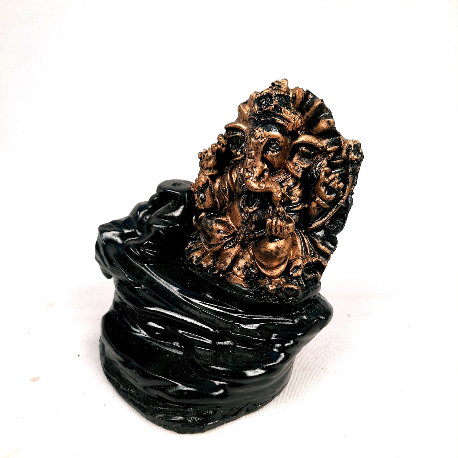 Ganesh Smoke Fountain | Backflow Incense Holder Burner Cum Decorative Showpiece | Smoke Waterfall - For Home, Puja, Living room, Office Decor & Gift - Apkamart