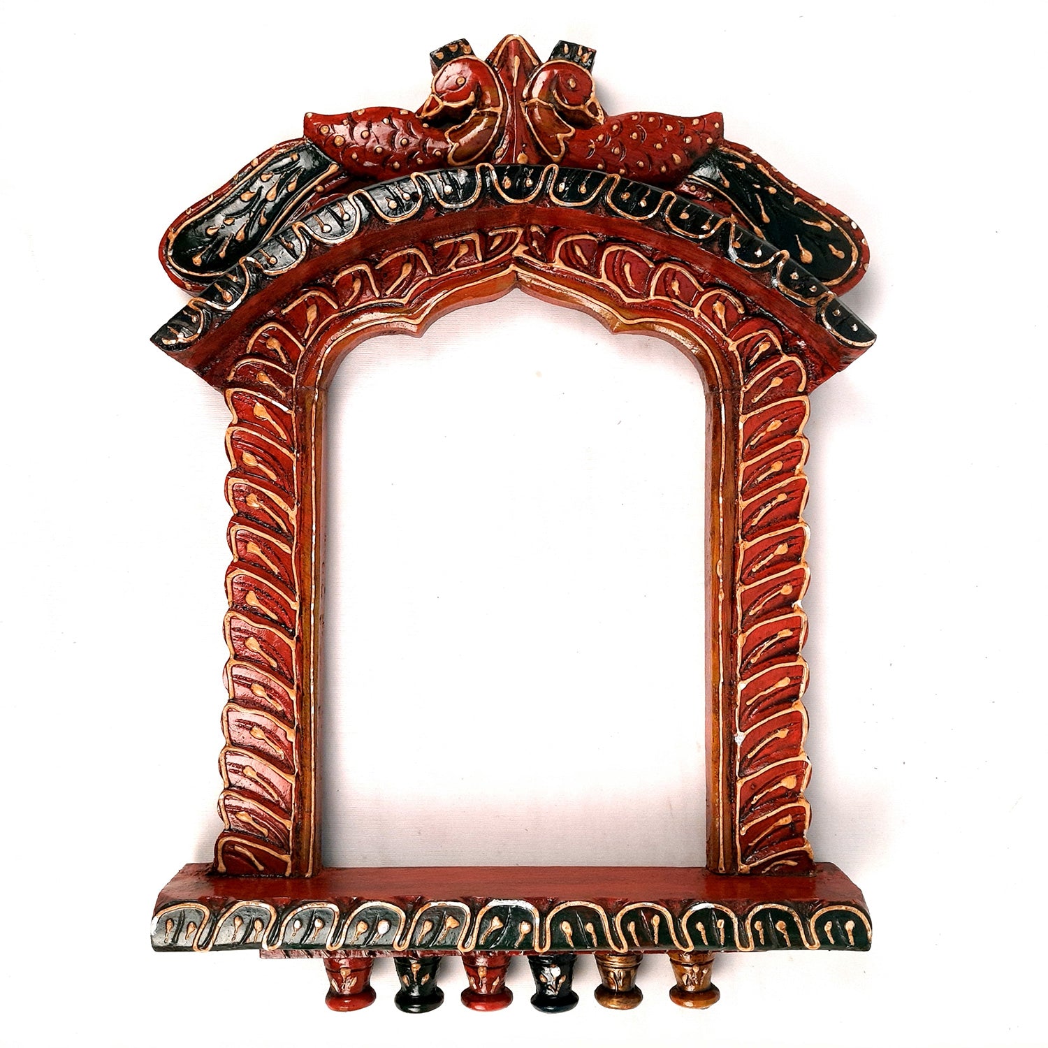 Jharokha Wooden Wall Hanging | Jharokha Frame Hangings - For Home, Wall Decor, Living room, Entrance Decoration & Gifts - 17 Inch - Apkamart