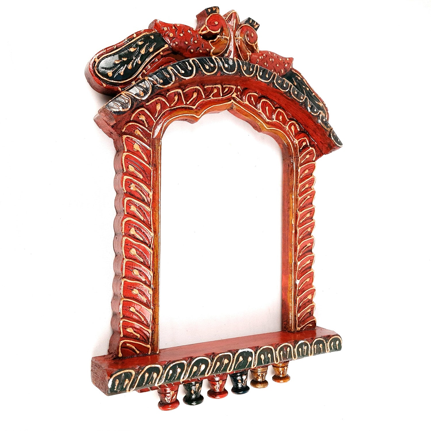 Jharokha Wooden Wall Hanging | Jharokha Frame Hangings - For Home, Wall Decor, Living room, Entrance Decoration & Gifts - 17 Inch - Apkamart