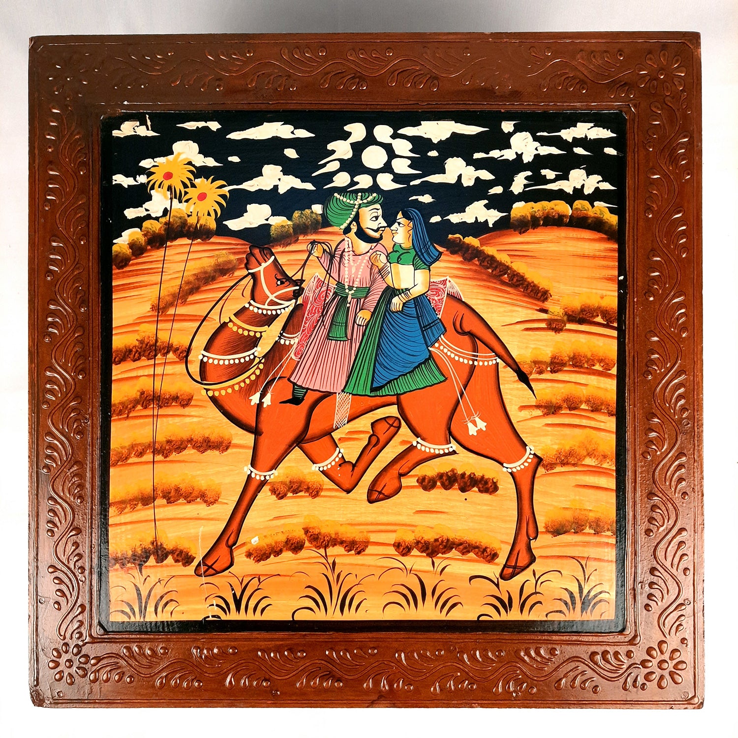 Puja Chowki Bajot| Wooden Choki For Sitting | Peeta - For Home, living Room, Corner, Mandir Decoration & Gifts - Apkamart