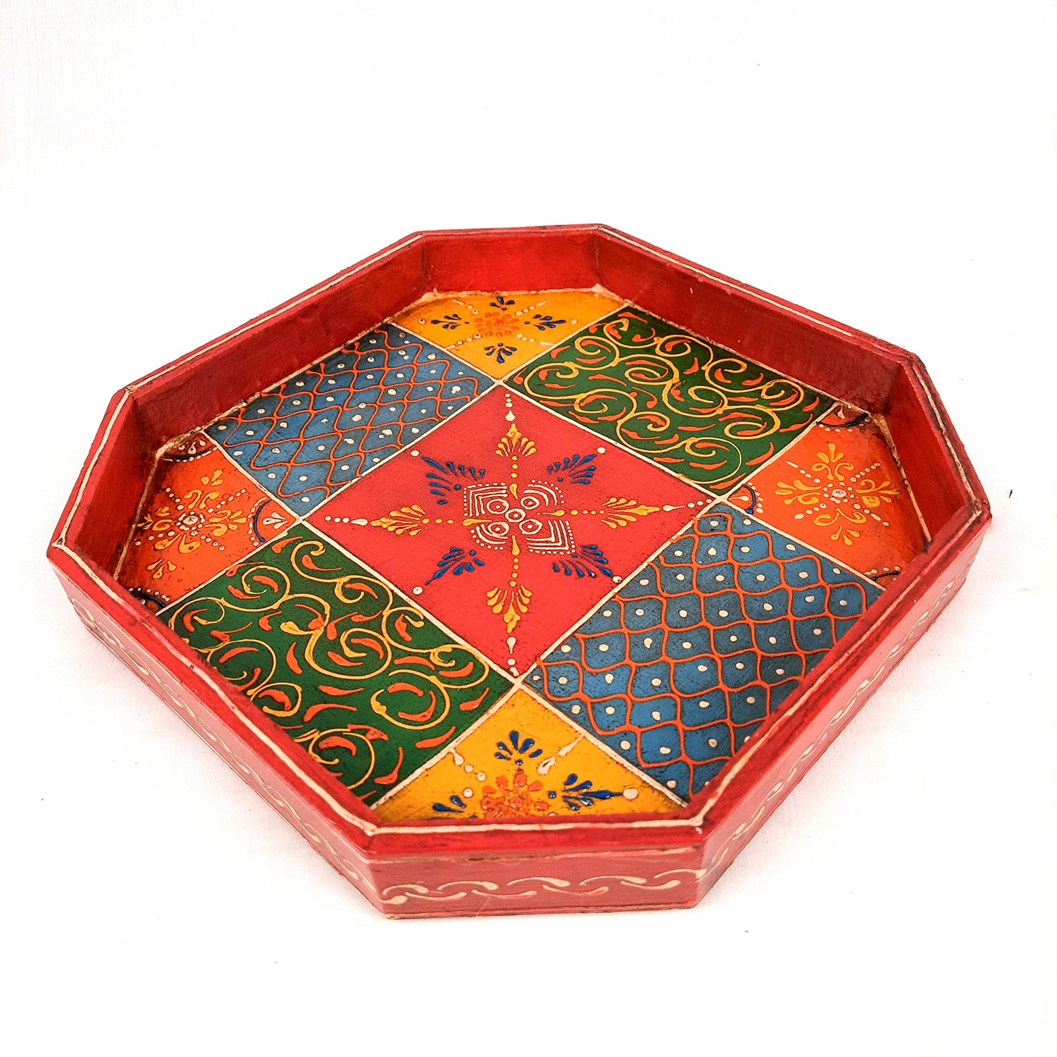 Serving Tray & Platters | Wooden Trays With Handle - For Home, Dining Table Organization, Kitchen & Gifts | Wedding & Housewarming Gift - Set of 2 (9 Inch & 8 Inch) - Apkamart