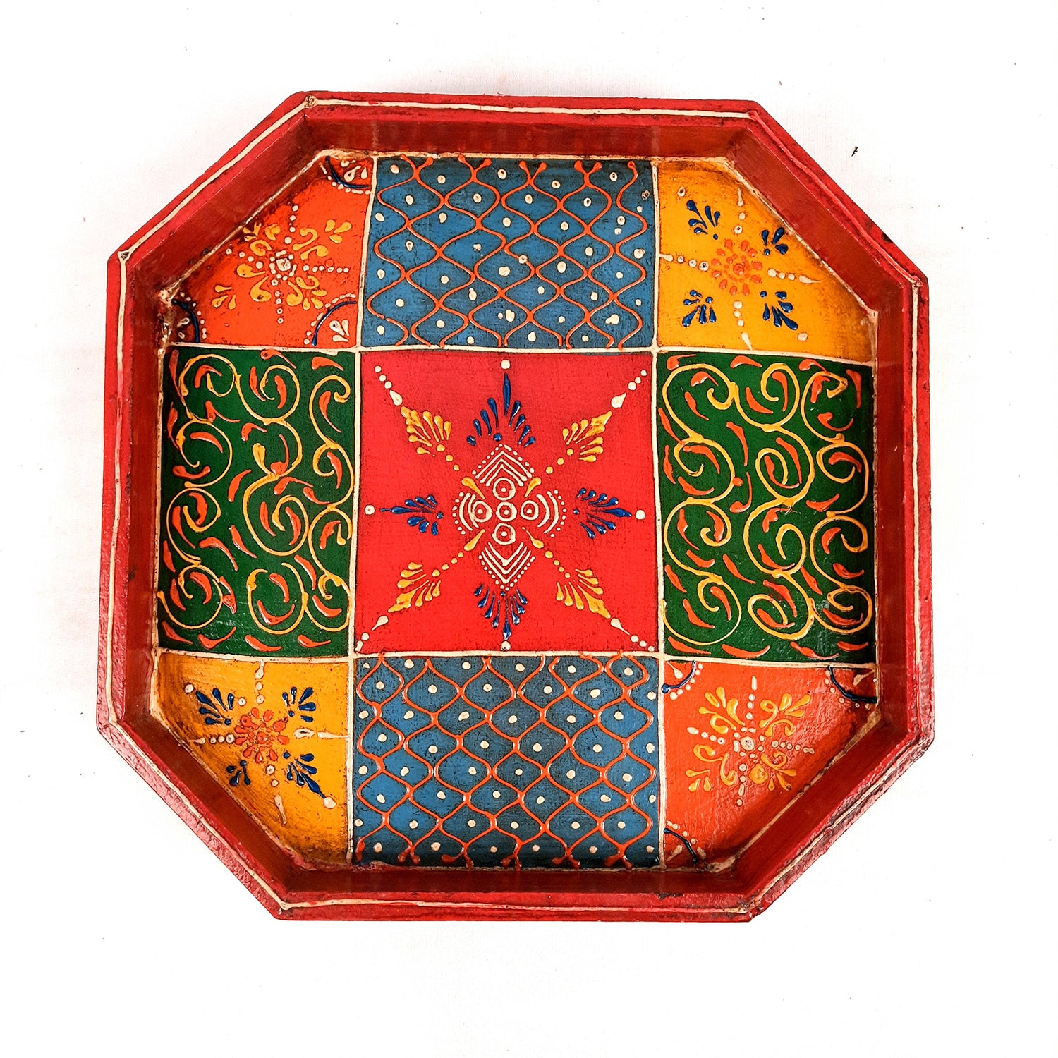 Serving Tray & Platters | Wooden Trays With Handle - For Home, Dining Table Organization, Kitchen & Gifts | Wedding & Housewarming Gift - Set of 2 (9 Inch & 8 Inch) - Apkamart