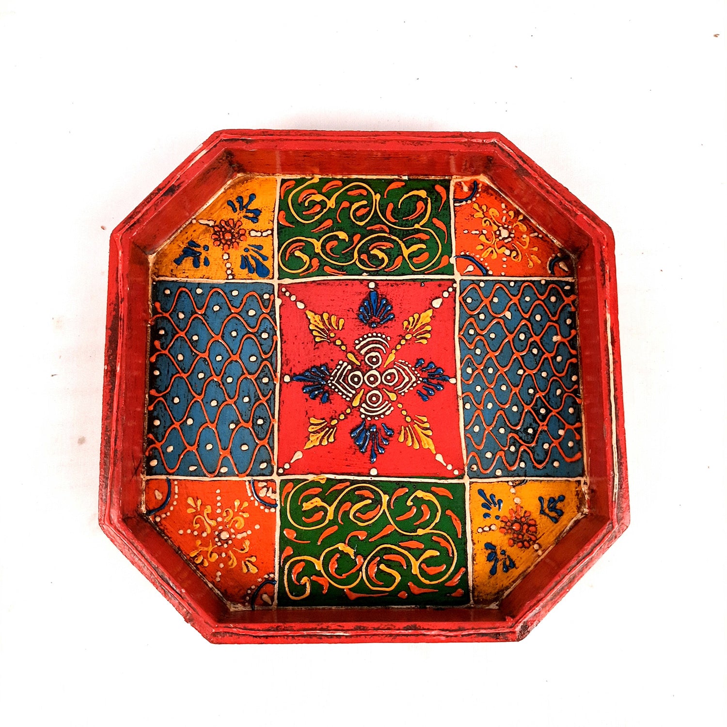 Serving Tray & Platters | Wooden Trays With Handle - For Home, Dining Table Organization, Kitchen & Gifts | Wedding & Housewarming Gift - Set of 2 (9 Inch & 8 Inch) - Apkamart