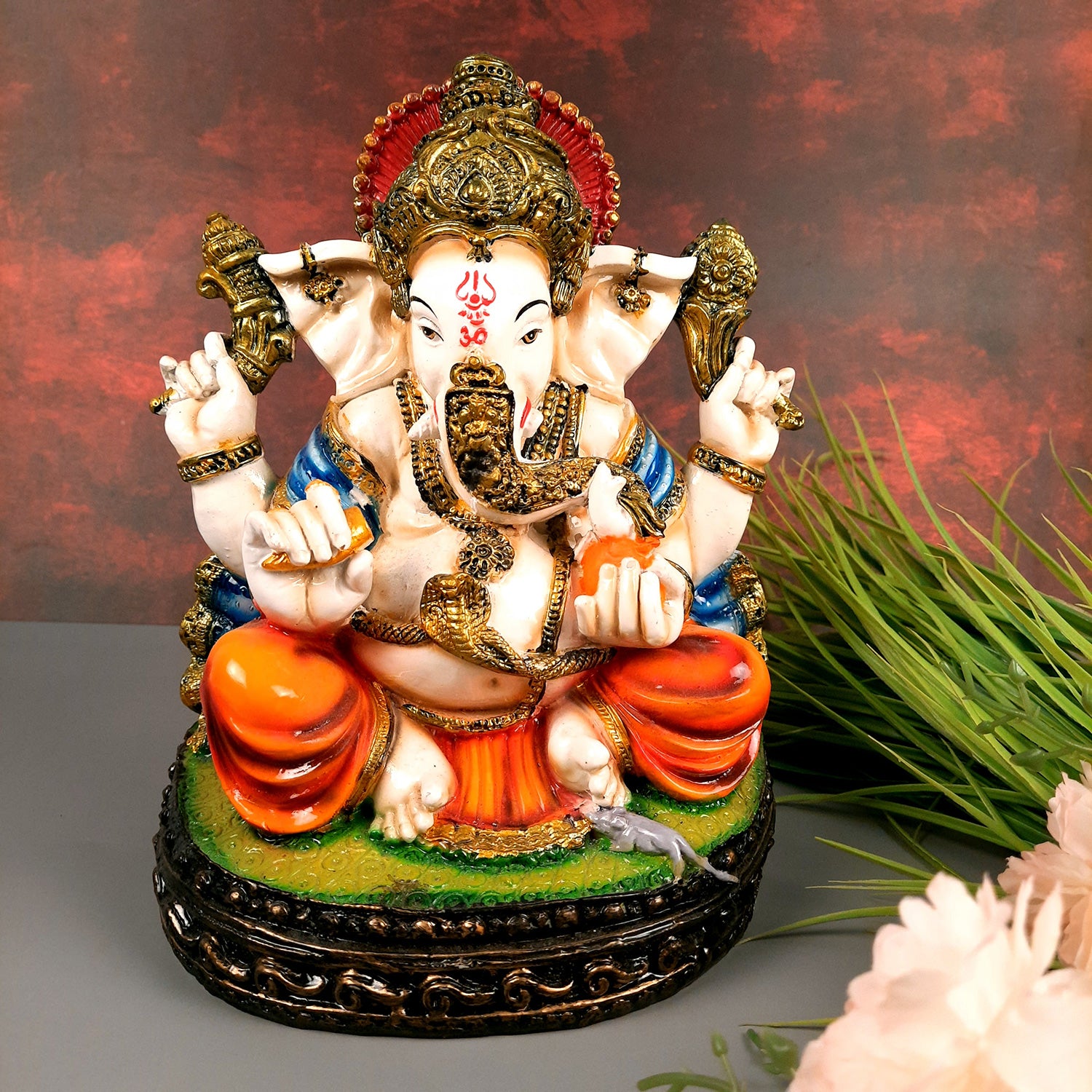 Ganesh Statue | Lord Ganesha Idol - for Home, Puja, Living Room, Entrance & Office Decor - 10 Inch - Apkamart #Style_Design 2