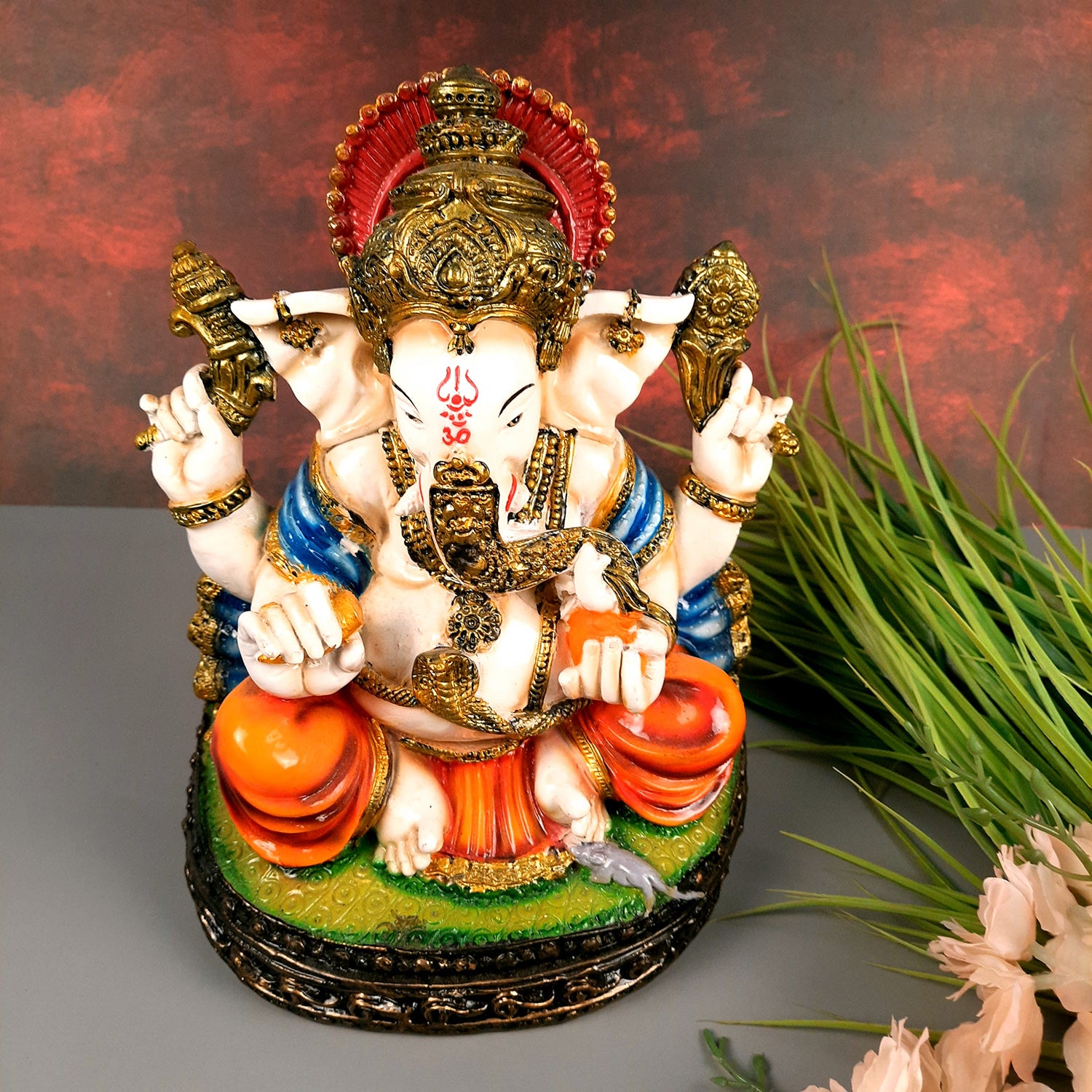 Ganesh Statue | Lord Ganesha Idol - for Home, Puja, Living Room, Entrance & Office Decor - 10 Inch - Apkamart #Style_Design 2