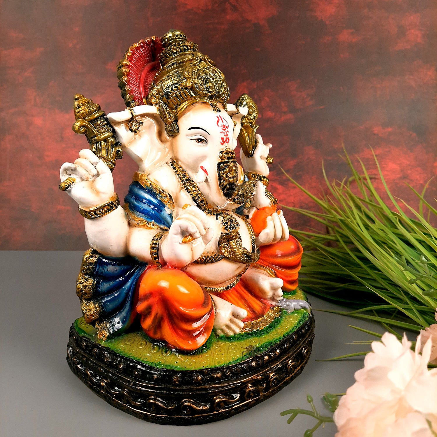 Ganesh Statue | Lord Ganesha Idol - for Home, Puja, Living Room, Entrance & Office Decor - 10 Inch - Apkamart #Style_Design 2