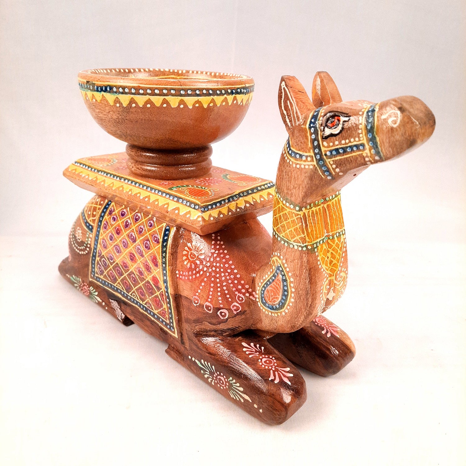 Elephant & Camel Showpiece With Bowl | Animal Figurines - for Vastu, Showpieces for Home Table, Living Room Decor & Gifts -apkamart #Style_Camel