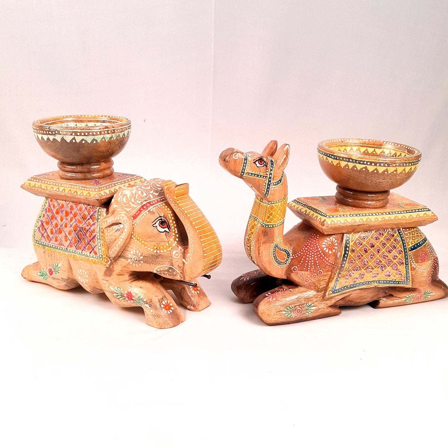 Elephant & Camel Showpiece With Bowl | Animal Figurines - for Vastu, Showpieces for Home Table, Living Room Decor & Gifts -apkamart #Style_Elephant-Camel Combo