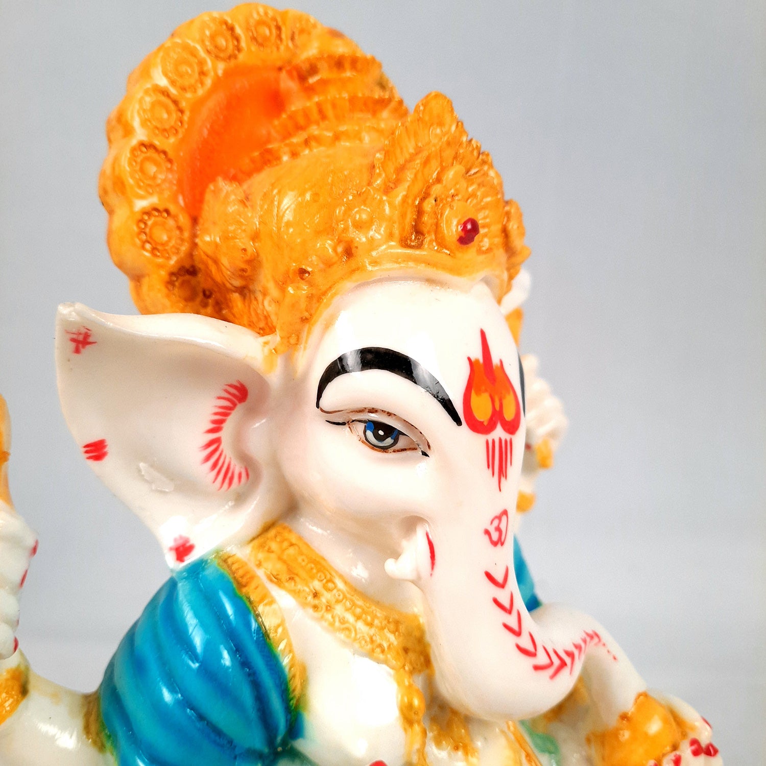 Ganesh Statue | Shri Ganesha Sitting On Chowki Idol - for Home, Living Room, Office, Puja, Entrance Decoration & Gifts - 9 Inch - apkamart