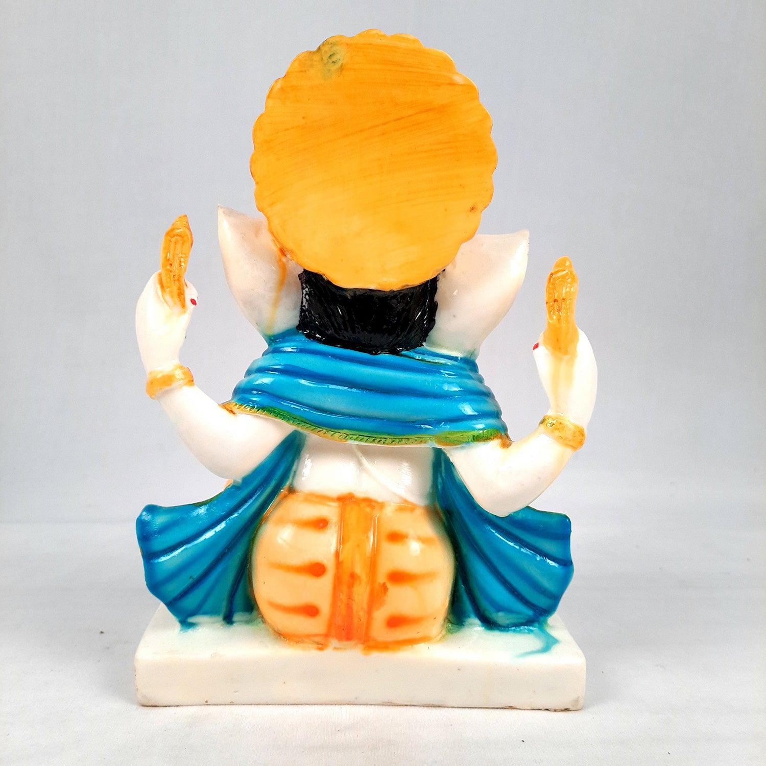 Ganesh Statue | Shri Ganesha Sitting On Chowki Idol - for Home, Living Room, Office, Puja, Entrance Decoration & Gifts - 9 Inch - apkamart