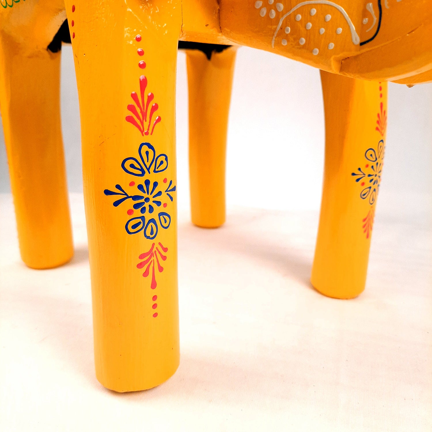 End Tables - Elephant Design | Wooden Side Table for Keeping Lamp, Vases & Plants | Small Stools - for Bedside, Home Decor, Corners, Sofa Side Stool, Office & Gifts - 12 Inch - apkamart #color_Yellow
