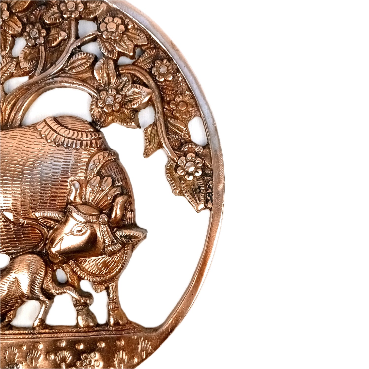 Kamdhenu Cow with Calf Wall Hanging | Mother Cow Feeding Calf - for Home, Living Room, Office, Puja Decor | Gift For Expecting Mothers - 13 Inch - Apkamart