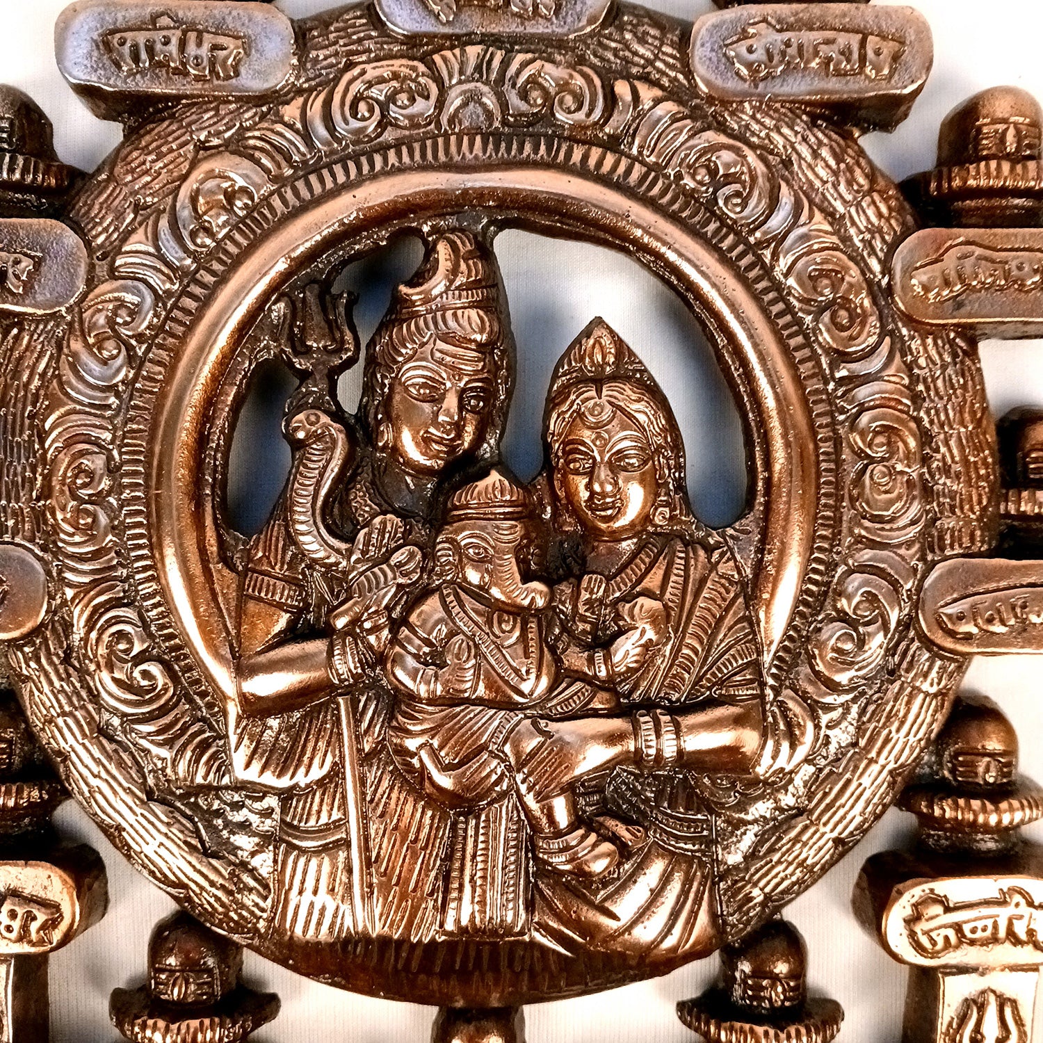 12 Jyotirling With Shiv Parti Ganesh Wall Hanging | Jyotirlinga Darshan Wall Idol Statue - for Home, Temple, Office Décor & Gift - 13 Inch - Apkamart