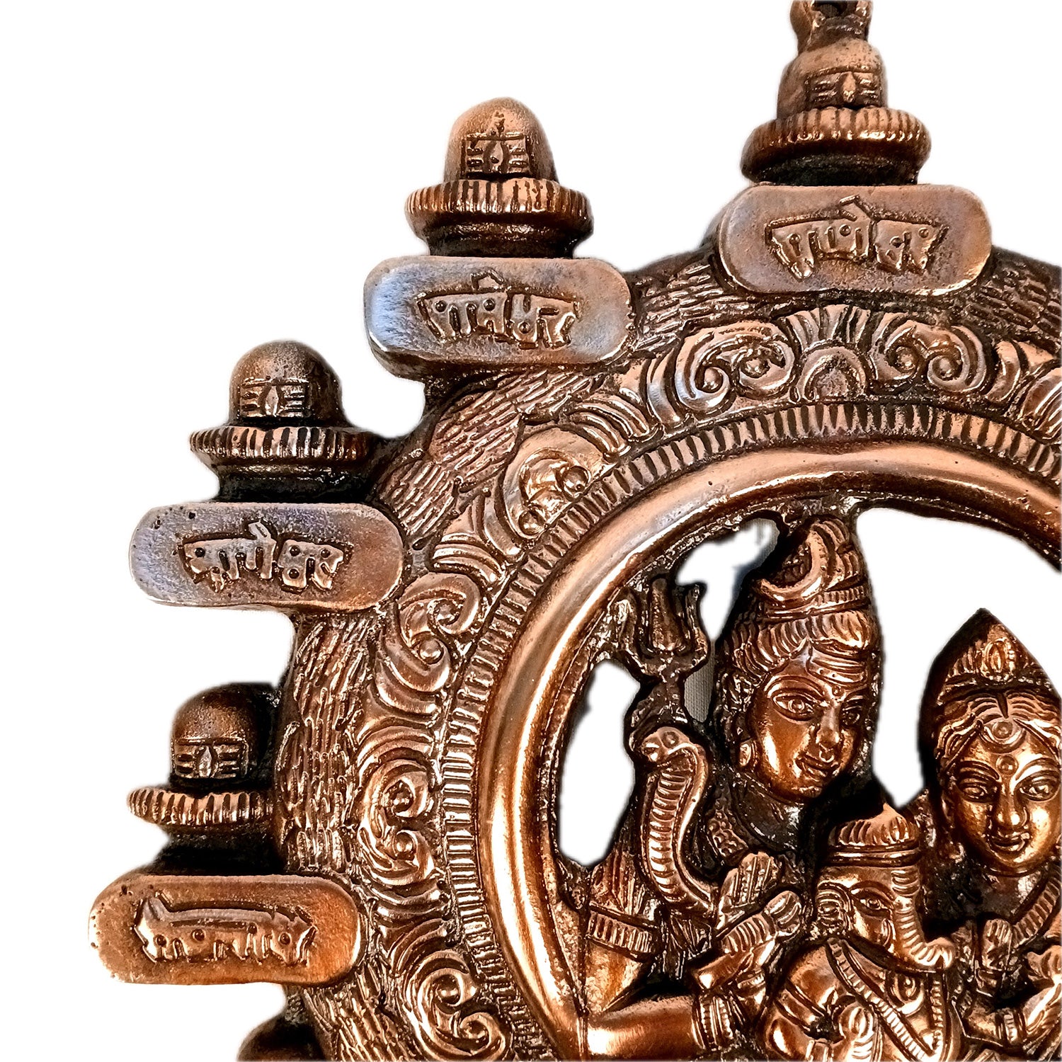 12 Jyotirling With Shiv Parti Ganesh Wall Hanging | Jyotirlinga Darshan Wall Idol Statue - for Home, Temple, Office Décor & Gift - 13 Inch - Apkamart