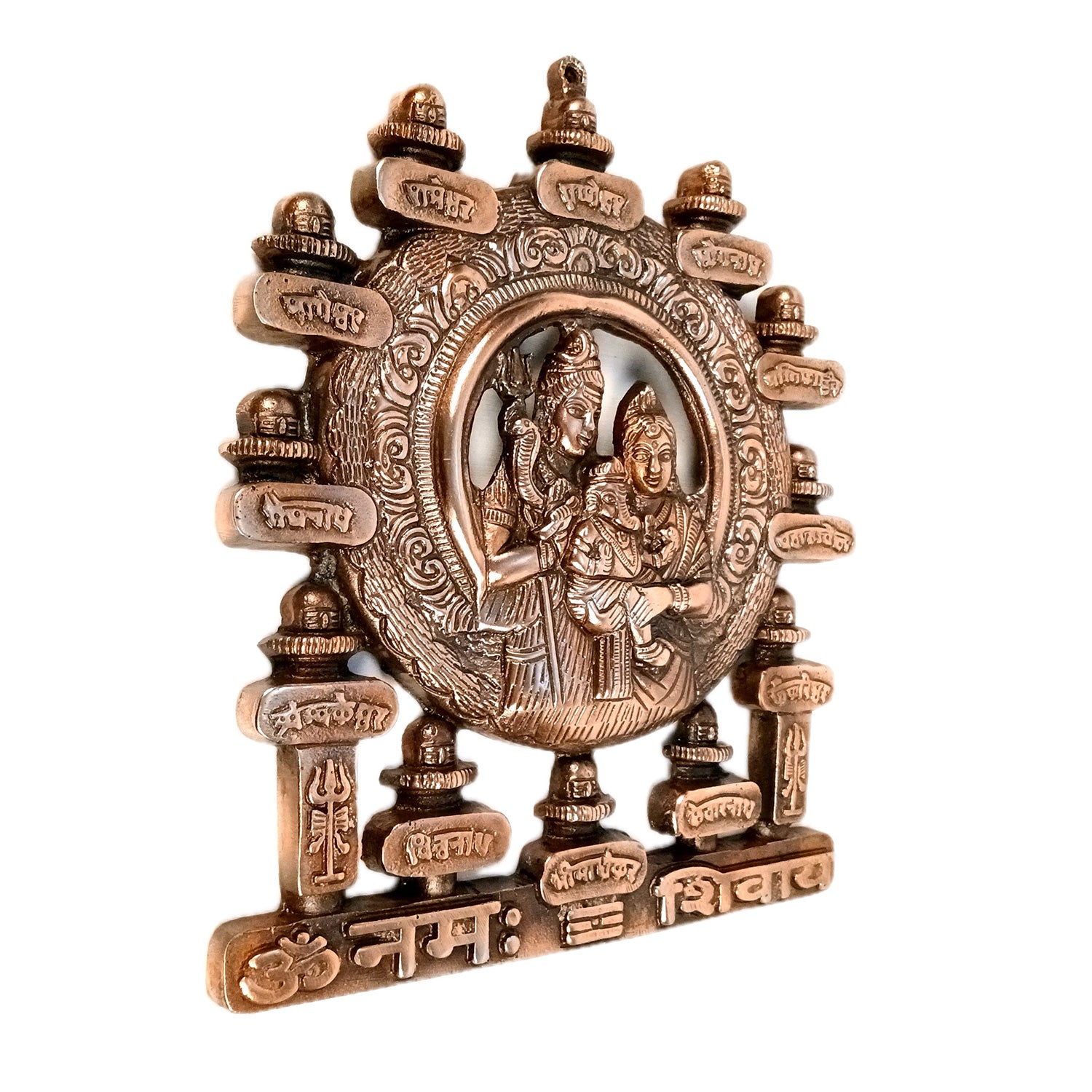 12 Jyotirling With Shiv Parti Ganesh Wall Hanging | Jyotirlinga Darshan Wall Idol Statue - for Home, Temple, Office Décor & Gift - 13 Inch - Apkamart