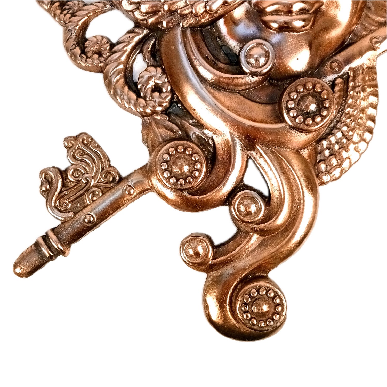 Krishna Wall Hanging Idol | Krishna With Peacock & Flute / Bansuri Wall Decor - for Home, Living Room, Office, Puja, Entrance Decoration & Gift - 20 Inch - Apkamart