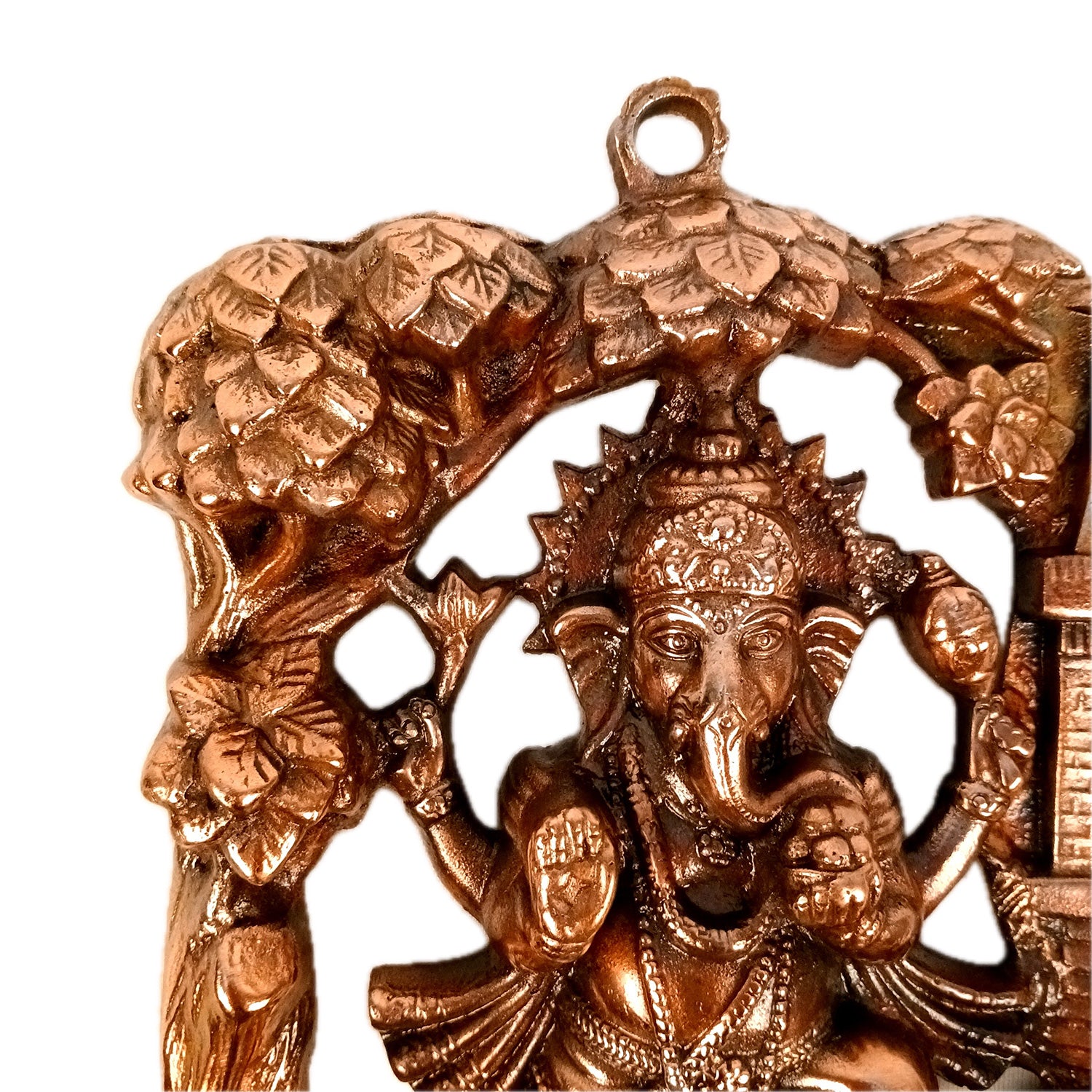 Ganesha Wall Hanging Idol | Lord Ganesh Standing on Elephants / Khade Ganesh Ji Wall Statue Decor - For Puja, Home & Entrance Living Room & Gift - 13 Inch - Apkamart