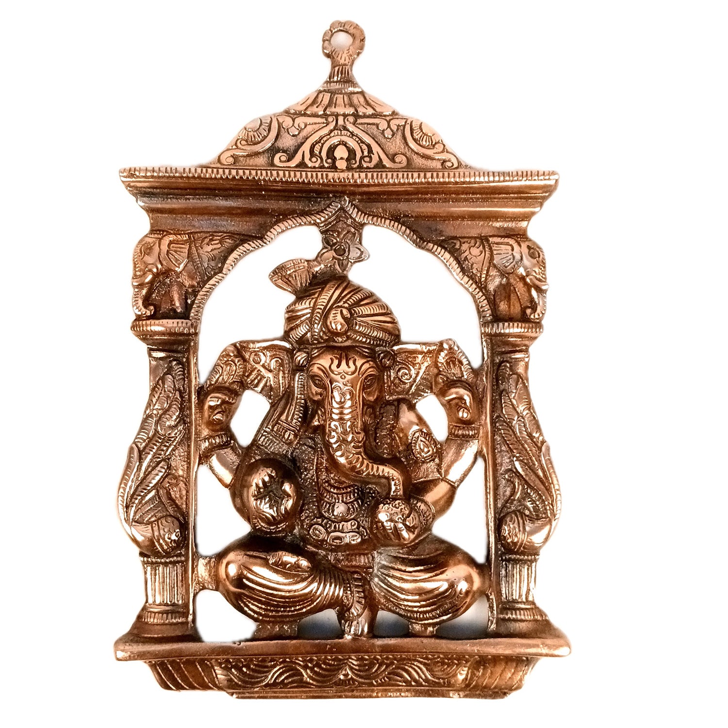 Ganesh Wall Hanging Idol | Lord Ganesha With Jharokha Wall Statue Decor | Religious & Spiritual Wall Art - For Puja, Home & Entrance Living Room & Gift - 15 Inch - Apkamart