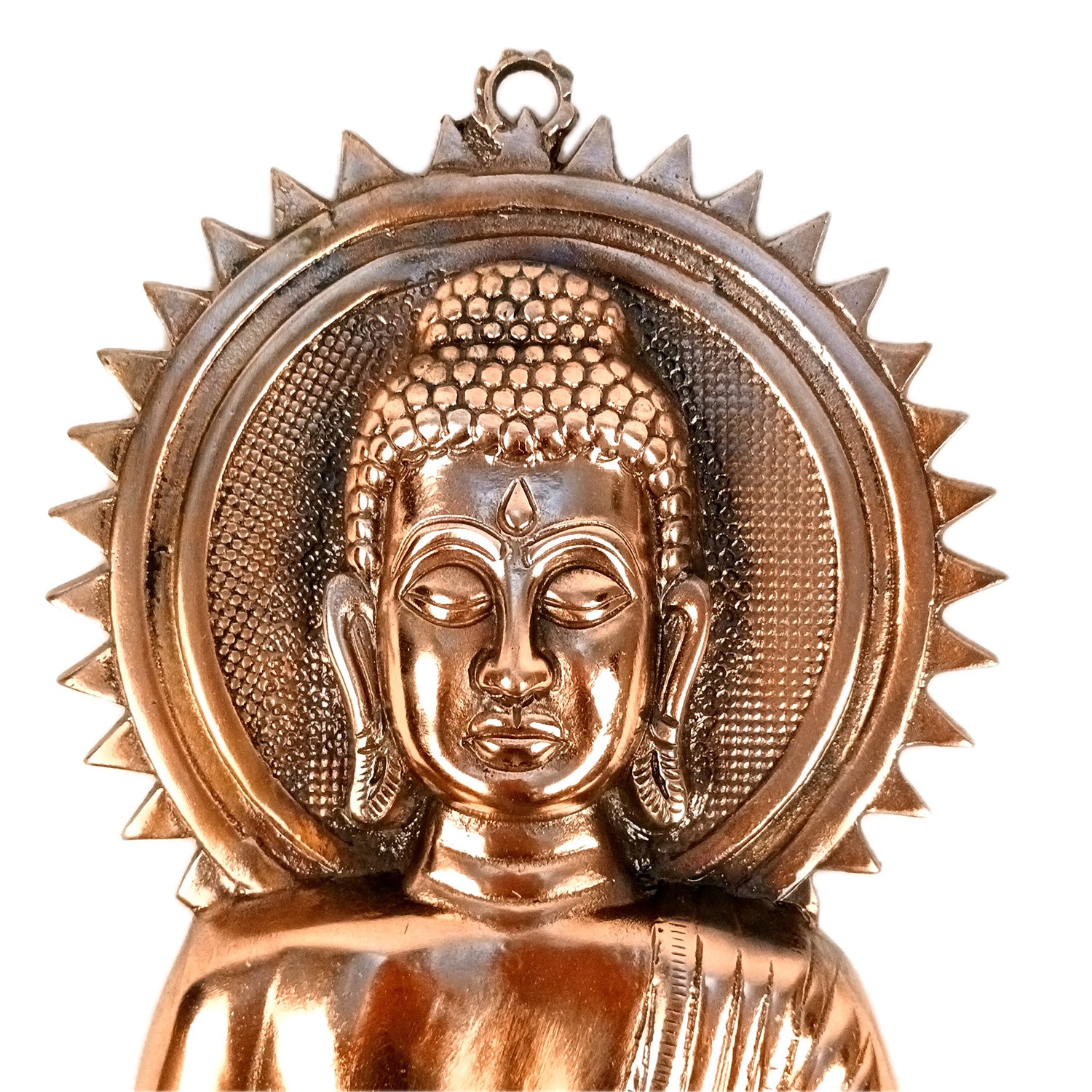 Lord Buddha Wall Hanging - Meditating Design | Bhagwan Buddha Wall Decor - For Home, Gifts & Office Decor | Spiritual Decor - 19 Inch (Colour- Copper Shade, Metal - Alloy) - Apkamart