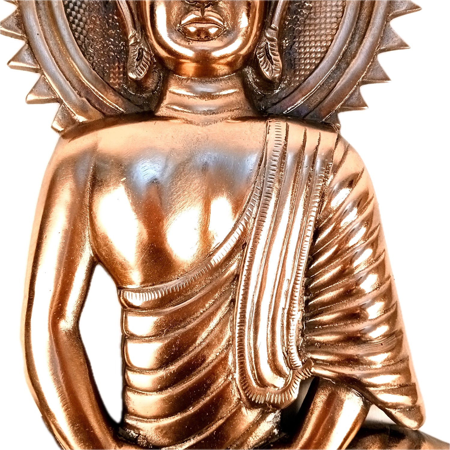 Lord Buddha Wall Hanging - Meditating Design | Bhagwan Buddha Wall Decor - For Home, Gifts & Office Decor | Spiritual Decor - 19 Inch (Colour- Copper Shade, Metal - Alloy) - Apkamart