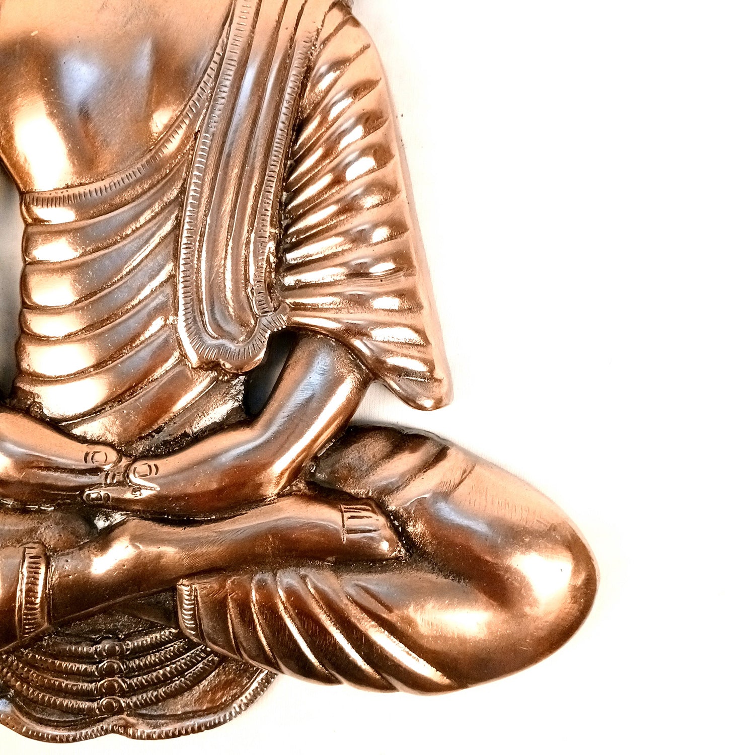 Lord Buddha Wall Hanging - Meditating Design | Bhagwan Buddha Wall Decor - For Home, Gifts & Office Decor | Spiritual Decor - 19 Inch (Colour- Copper Shade, Metal - Alloy) - Apkamart