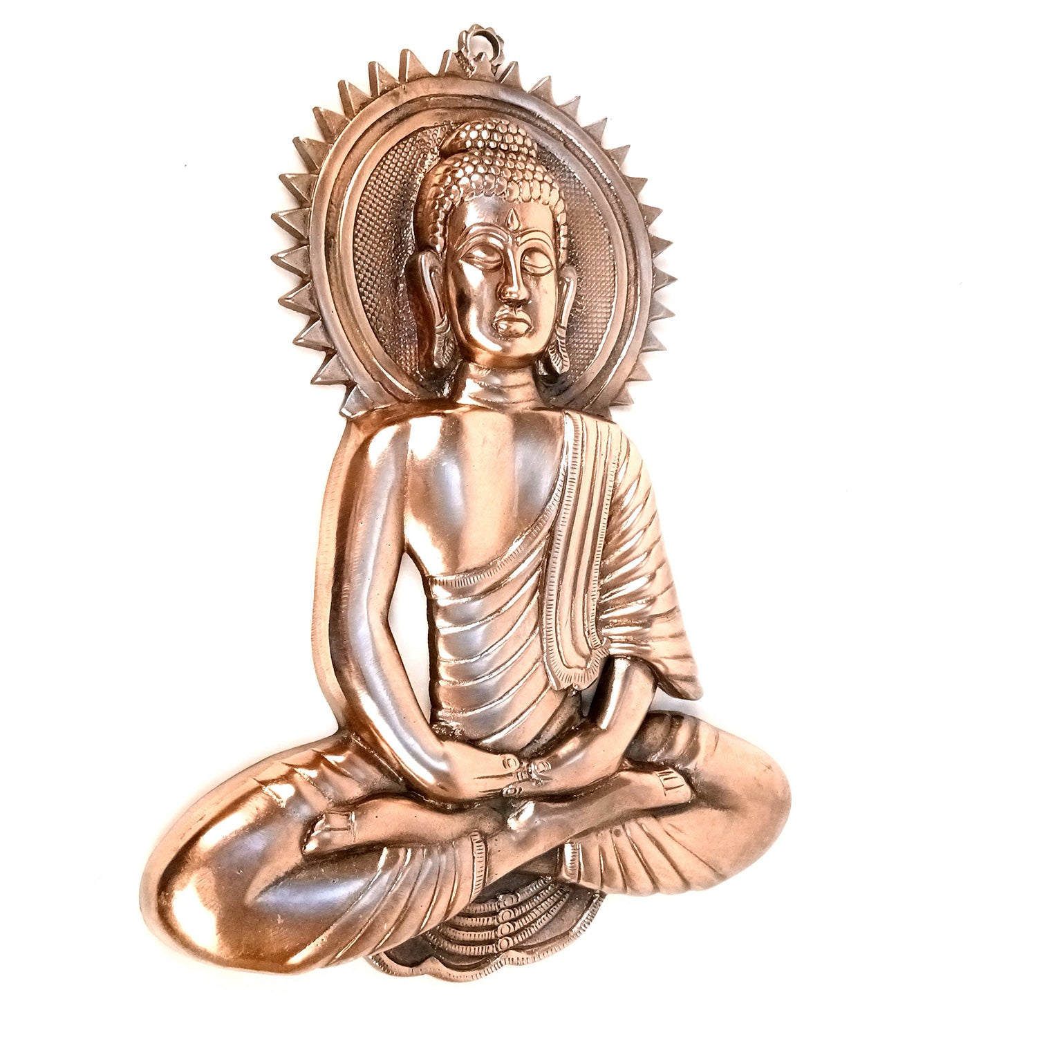 Lord Buddha Wall Hanging - Meditating Design | Bhagwan Buddha Wall Decor - For Home, Gifts & Office Decor | Spiritual Decor - 19 Inch (Colour- Copper Shade, Metal - Alloy) - Apkamart