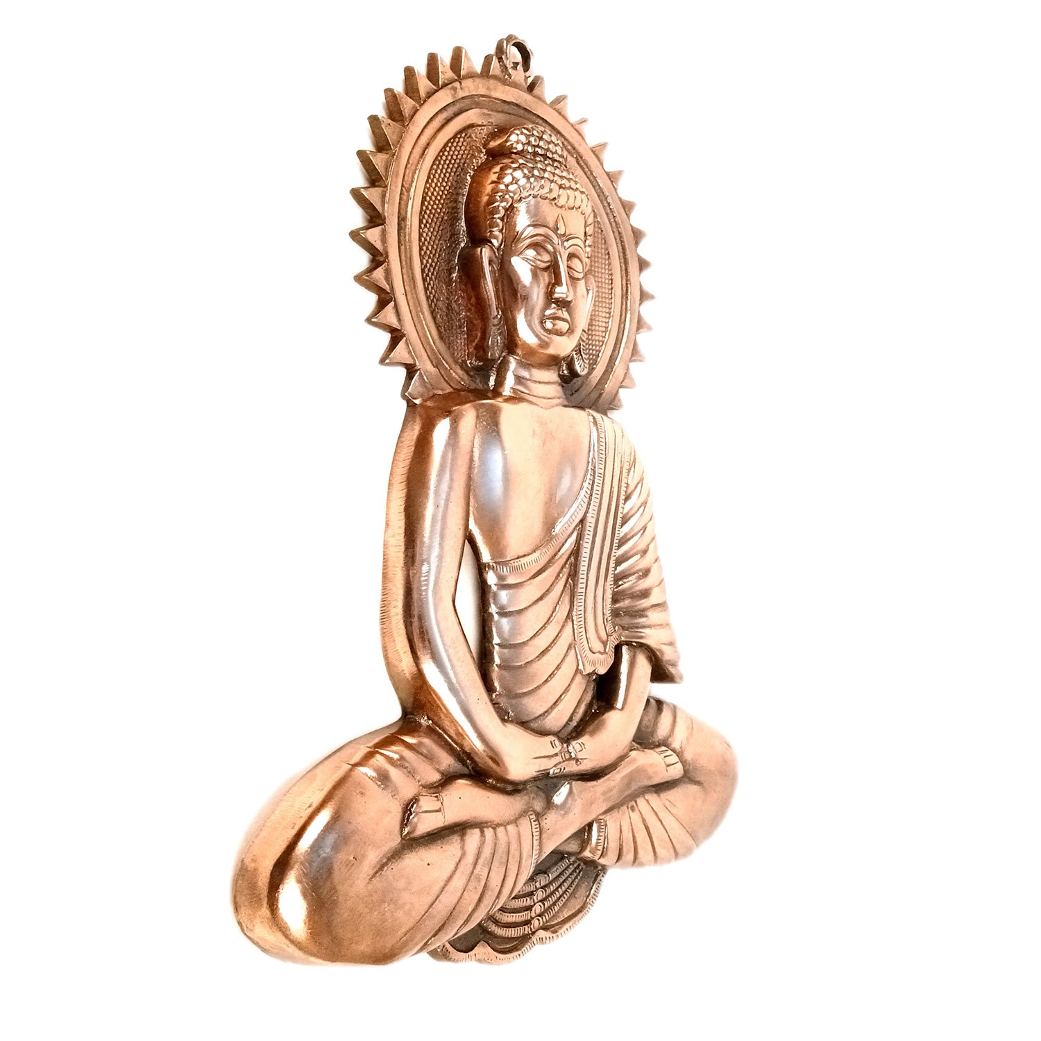 Lord Buddha Wall Hanging - Meditating Design | Bhagwan Buddha Wall Decor - For Home, Gifts & Office Decor | Spiritual Decor - 19 Inch (Colour- Copper Shade, Metal - Alloy) - Apkamart