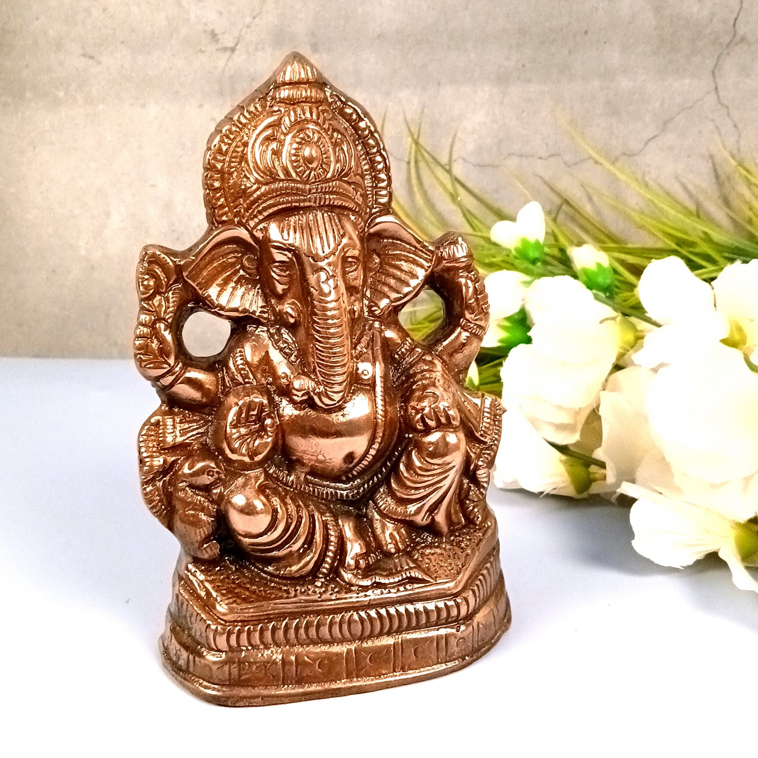 Ganesh Idol | Lord Ganesha Statue Murti |Religious & Spiritual Art - For Puja, Home & Entrance Living Room Decor & Gift - 9 Inch - Apkamart