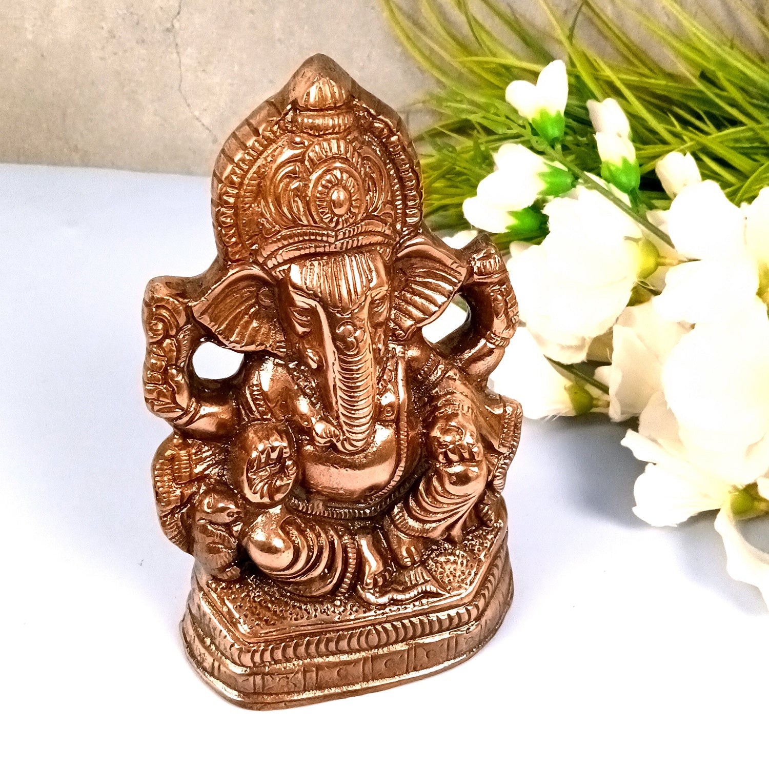 Ganesh Idol | Lord Ganesha Statue Murti |Religious & Spiritual Art - For Puja, Home & Entrance Living Room Decor & Gift - 9 Inch - Apkamart