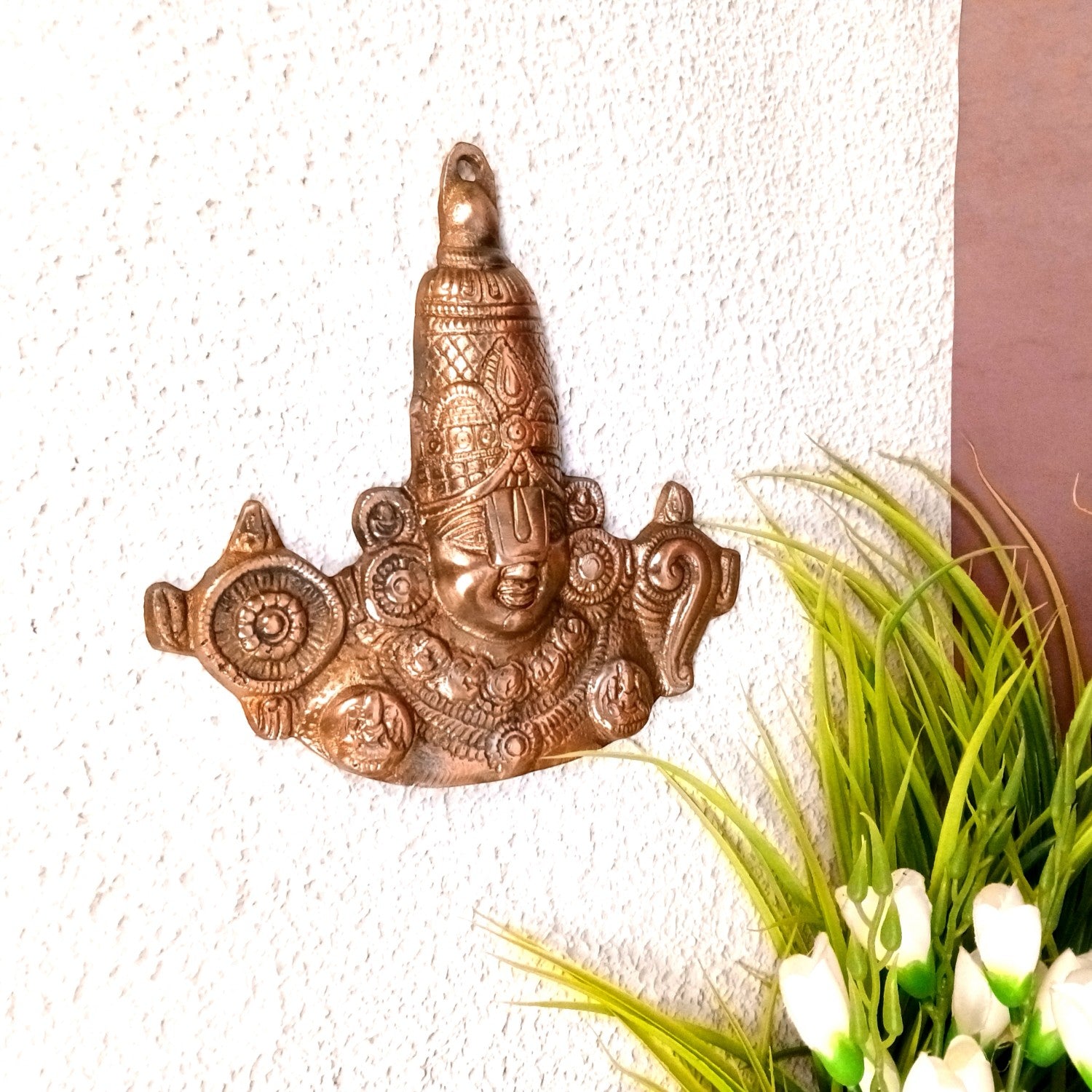 Lord Balaji Statue Wall Decor | Shri Venkateswara Swami Idol for Wall | Tirupati Balaji Wall Hanging Murti - for Home, Living Room, Office, Puja & Gift - 9 Inch