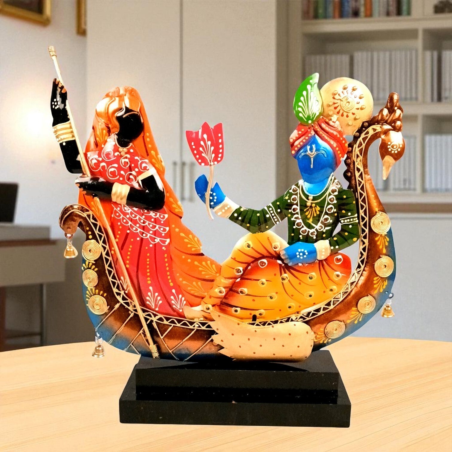 Radha Krishna Statue | Lord Krishna with Radha Idol for Home, Puja, Living Room & Office Decor | Decorative Hindu God Figurine for Spiritual & Religious Gift - 14 Inch - Apkamart #Style_Design 1