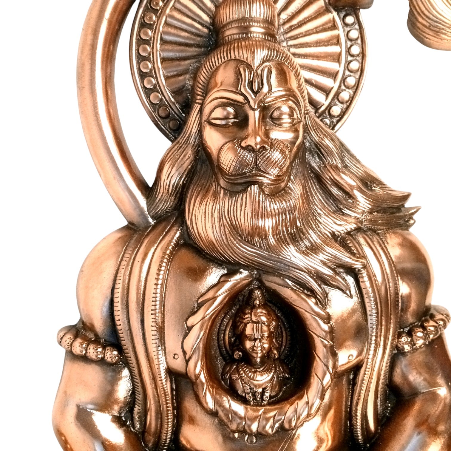 Hanuman Ji Wall Hanging | Big Religious Wall Art for Home, Temple & Living Room Decor | Handcrafted Antique Finish Metal Wall Hanging for Positivity & Strength - 31 Inch - Apkamart