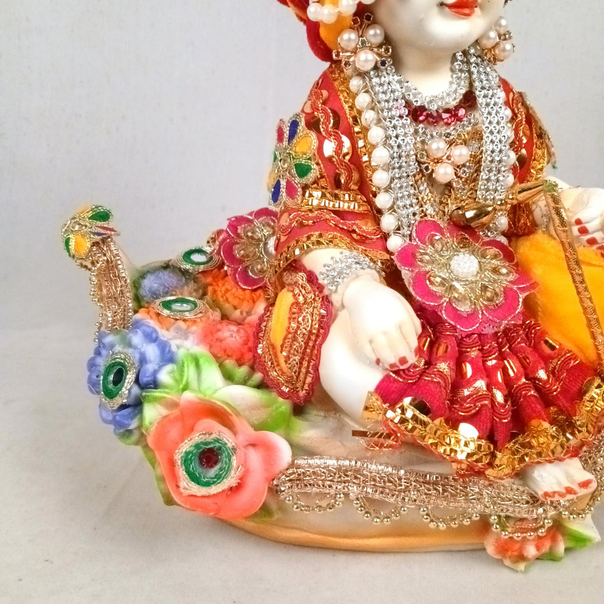 Laddu Gopal Baby Krishna in Boat Statue – 8 Inch