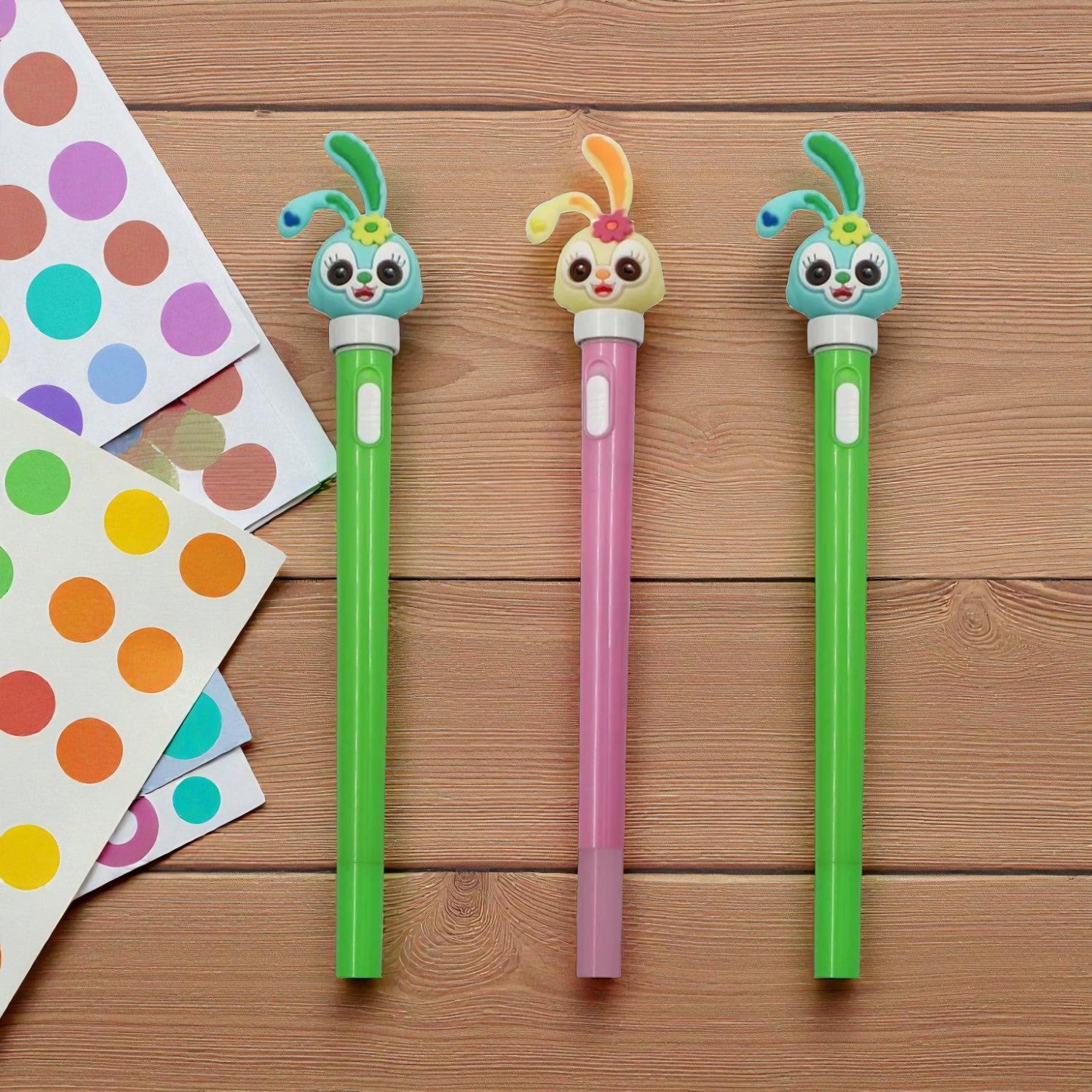 Ball Pen with LED Light | Ballpoint Pens | Writing Pen For Smooth Writing - for Kids, Girls, Boys, Students, School, Birthday Gift & Return Gifts - Apkamart #Style_Pack Of 3