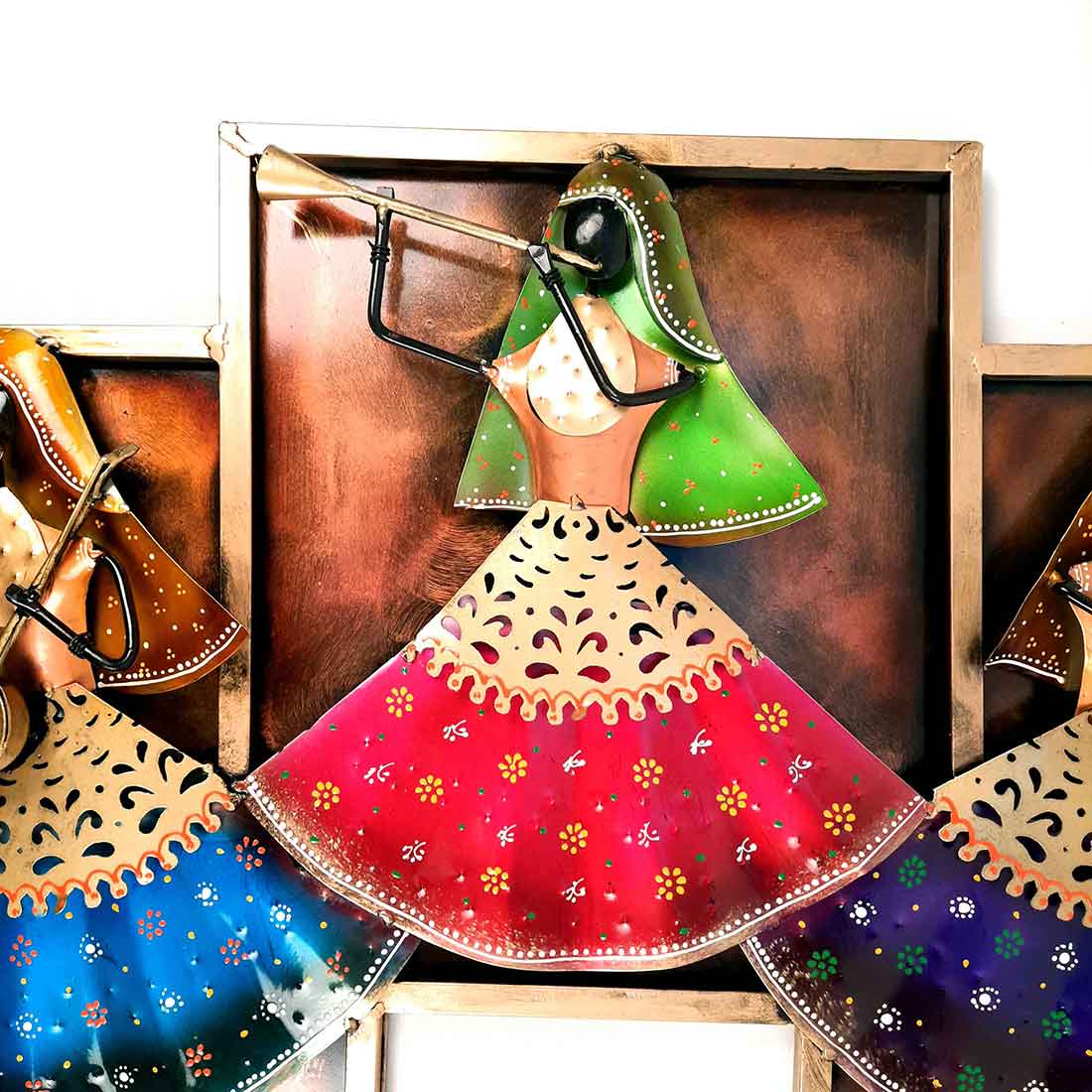 Musicians Wall hanging - Women Playing Musical Instruments Design | Metal Wall Decor - For Living Room, Wall & Home Decor & Gifts - 25 Inches - Apkamart