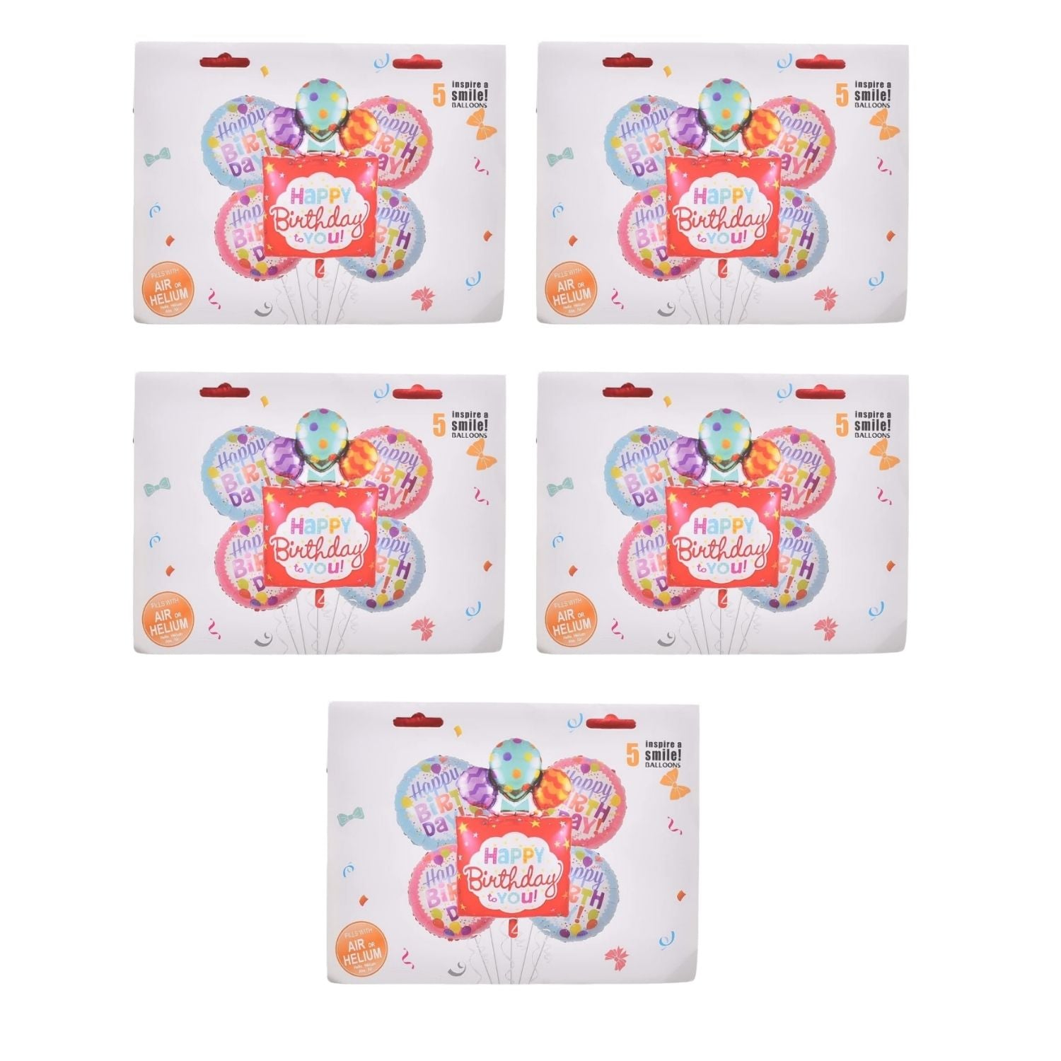 Happy Birthday Design Birthday Balloons | Happy Birthday Balloons | Party Balloons Balloons for Kids Colorful Birthday Decorations for Home & School Events - Apkamart #Style_Pack Of 5