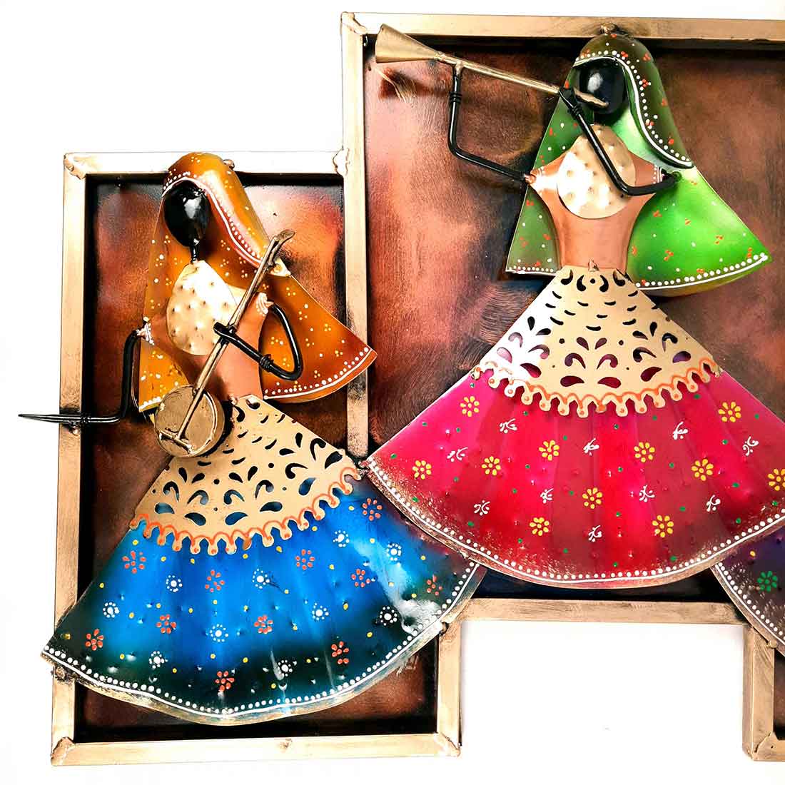 Musicians Wall hanging - Women Playing Musical Instruments Design | Metal Wall Decor - For Living Room, Wall & Home Decor & Gifts - 25 Inches - Apkamart