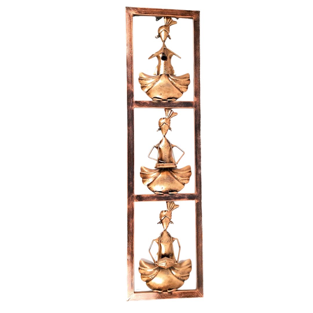 Decorative Musician in Frame Wall Hanging | Home Decor & Wall Decor | Playing Instrument (Golden, 15 Inch)-Apkamart