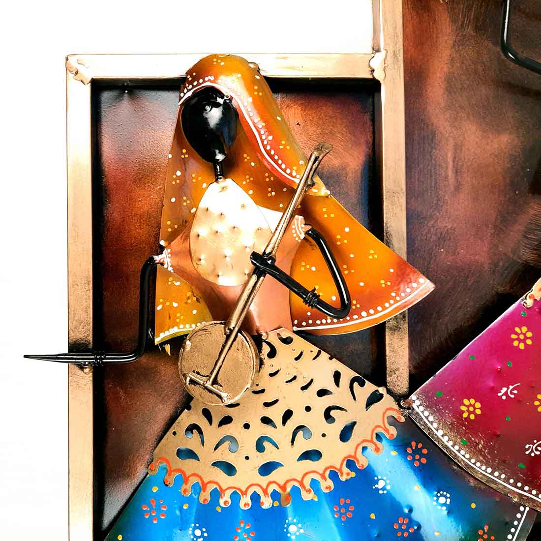 Musicians Wall hanging - Women Playing Musical Instruments Design | Metal Wall Decor - For Living Room, Wall & Home Decor & Gifts - 25 Inches - Apkamart