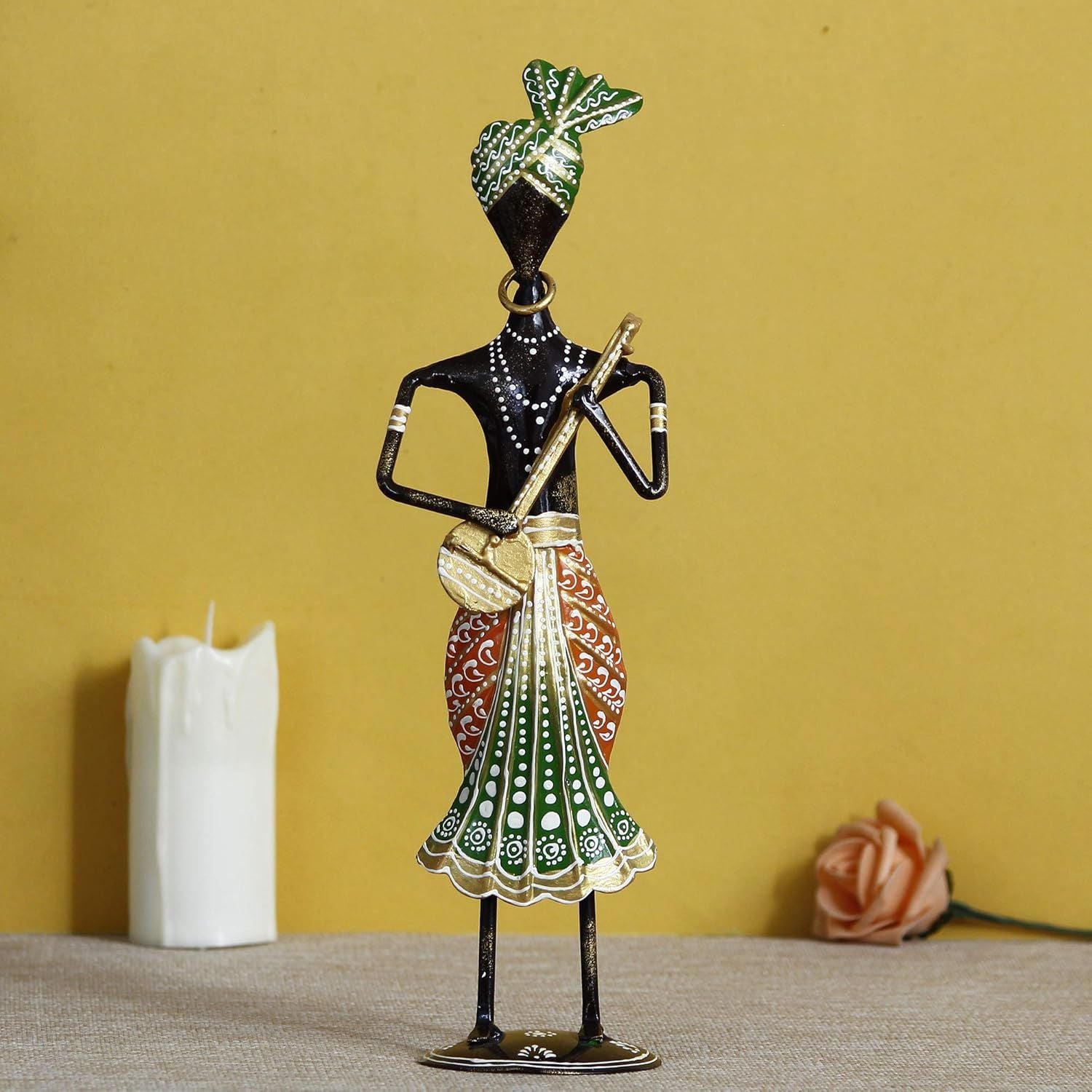 Musician Showpiece Set | Musical Figurines with Instruments for Home Decor | Artistic Table Showpiece for Living Room & Gifting - 12 Inch (Set Of 3) - Apkamart